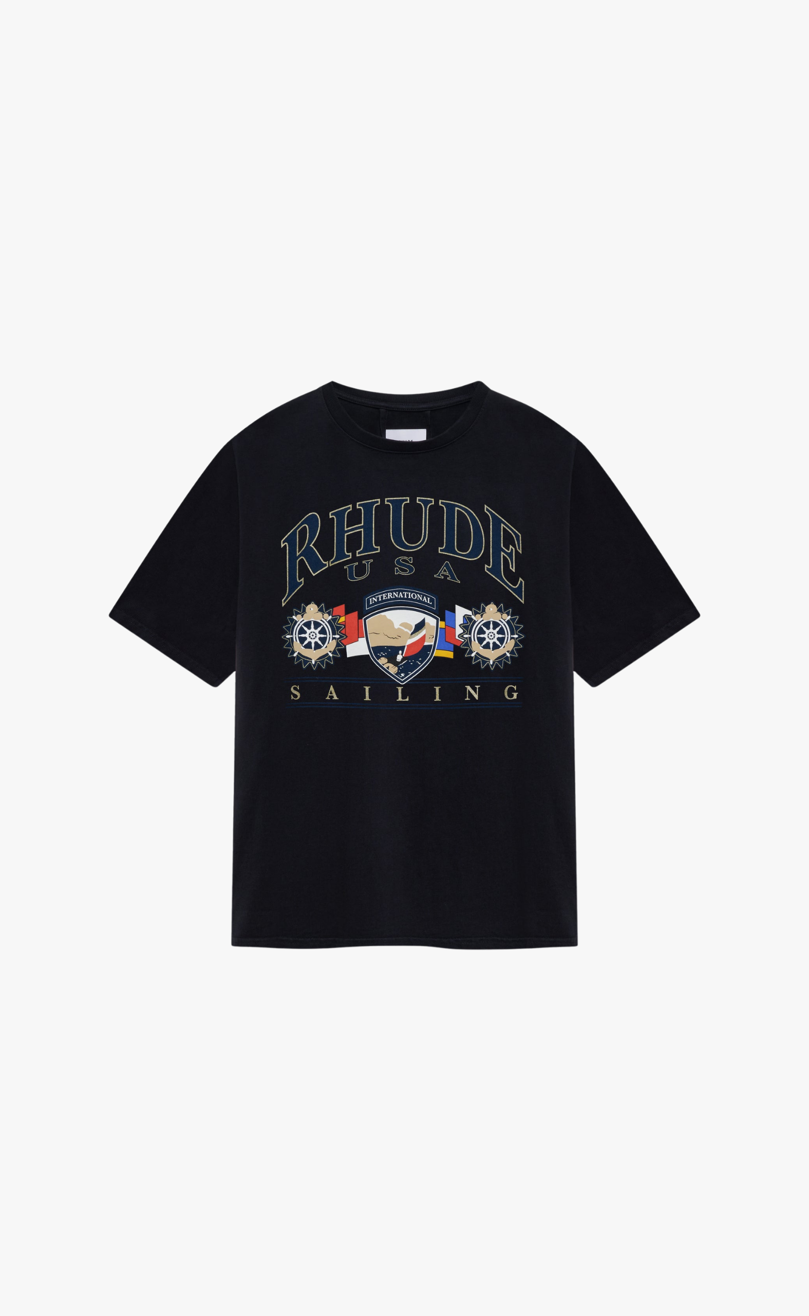 USA SAILING ICON BLACK T-SHIRT