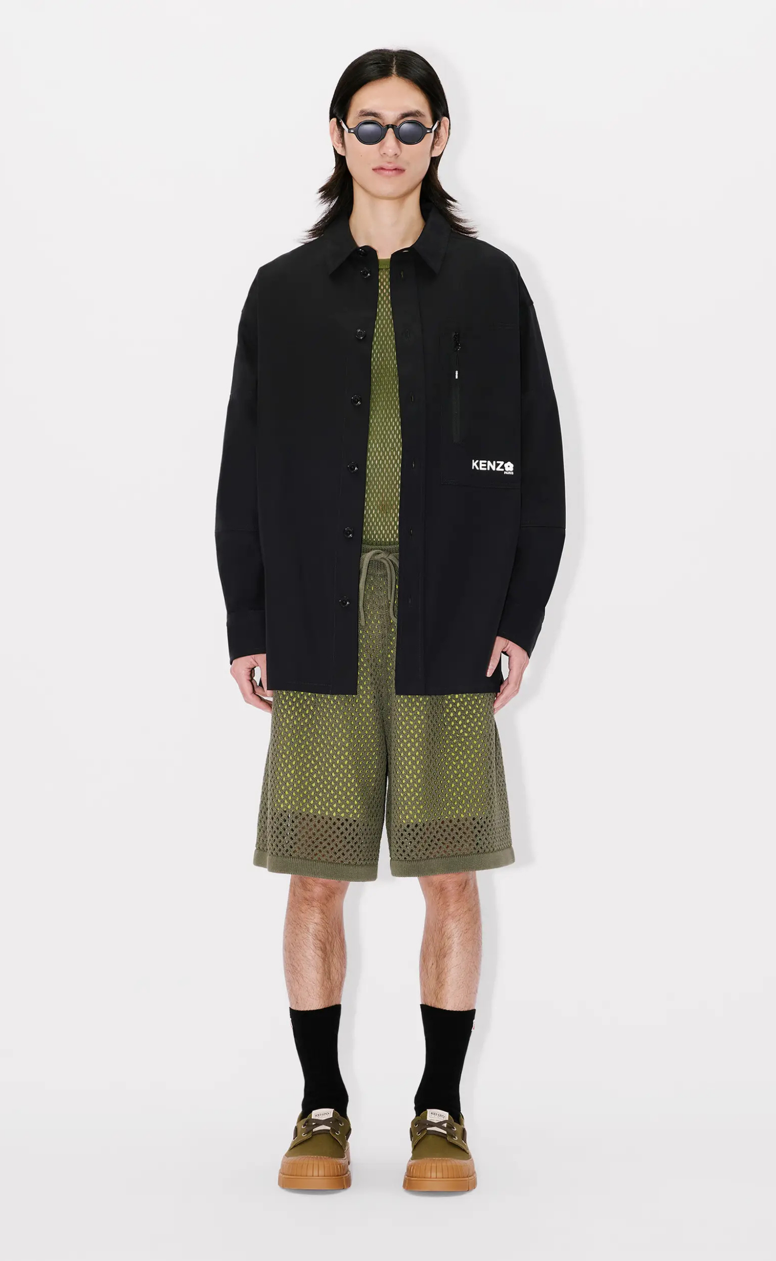 BOKE FLOWER 2.0 TECHNICAL OVERSIZED BLACK SHIRT
