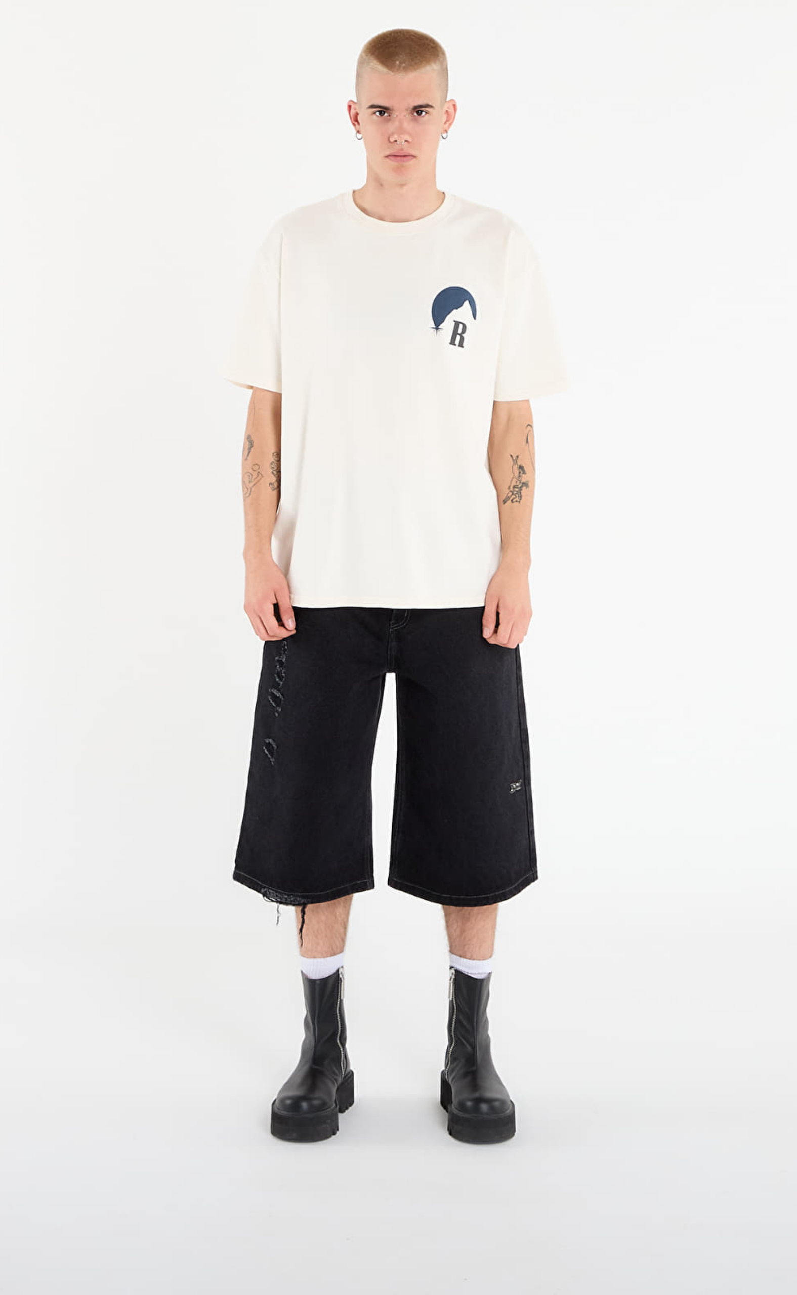 RHUDE MOONLIGHT VINTAGE WHITE T-SHIRT
