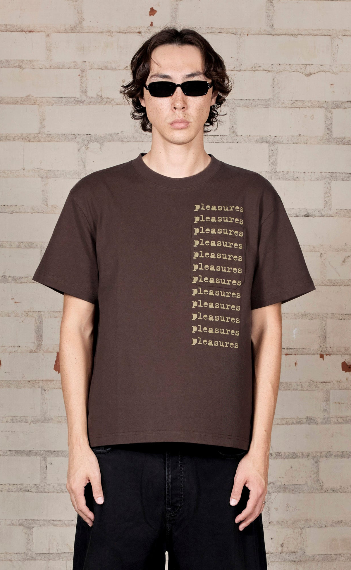 SLIP HEAVYWEIGHT POCKET BROWN T-SHIRT