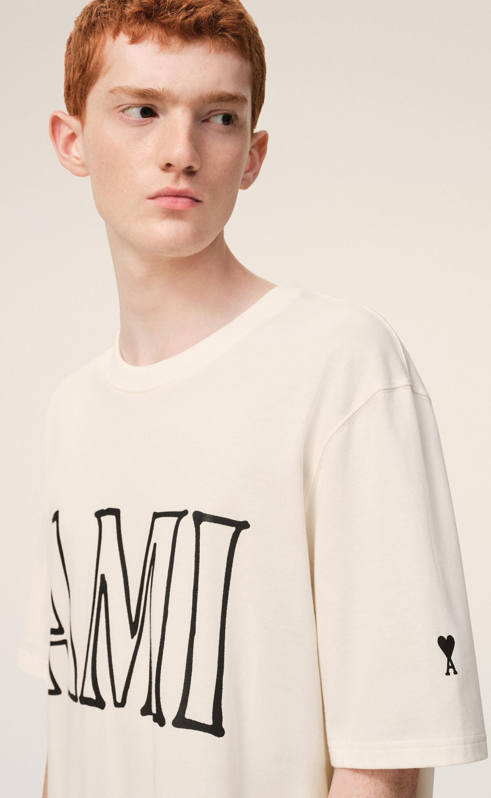 AMI PARIS PRINT WHITE T-SHIRT