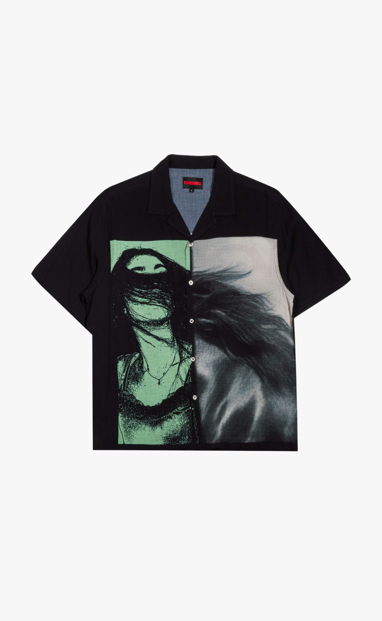 HORSE HAIR BUTTON UP BLACK SHIRT