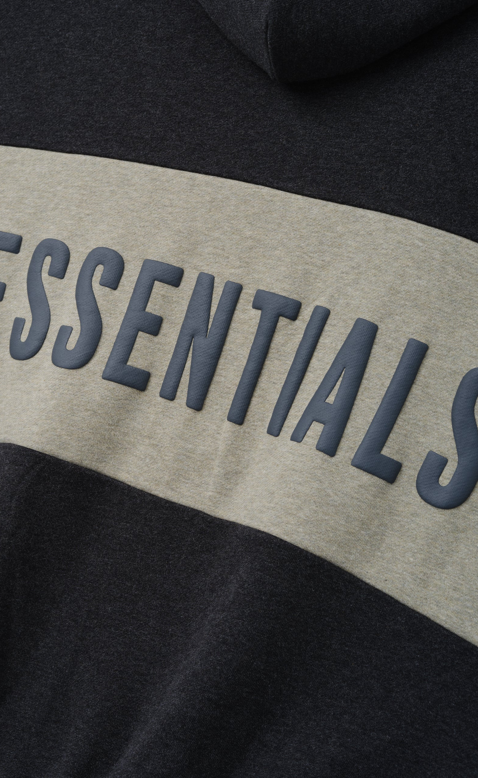 CROPPED RELAXED PANELLED IRON GREY HEATHER HOODIE
