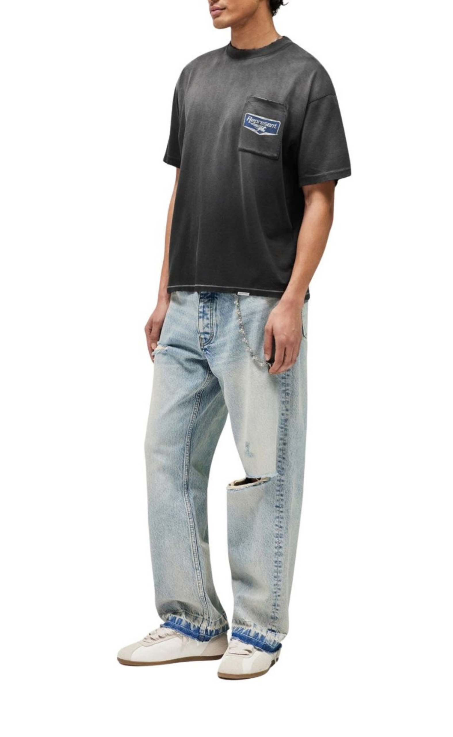 NOTHING FASTER STAINED BLACK T-SHIRT