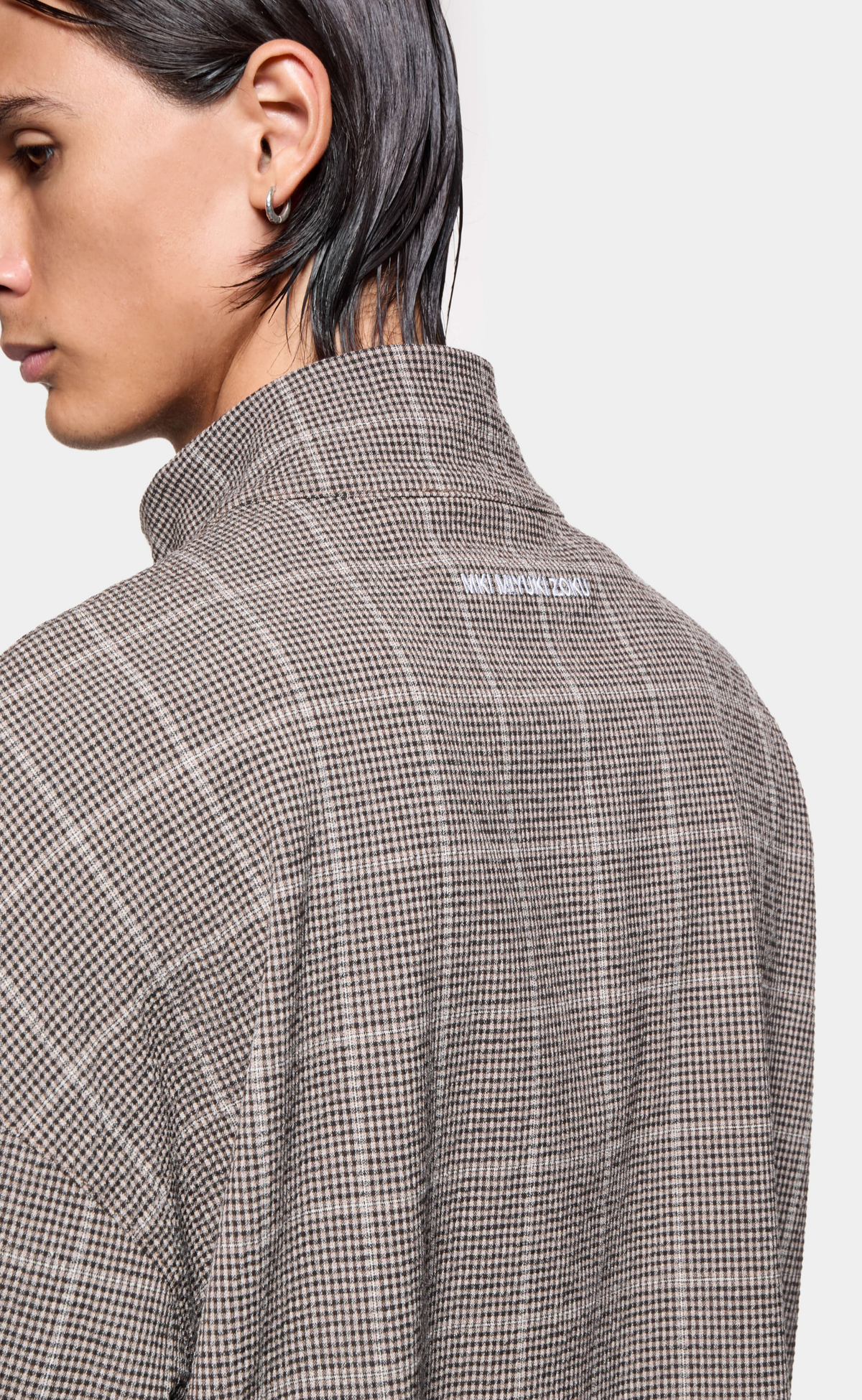 SEERSUCKER CHECK TRACK BROWN JACKET
