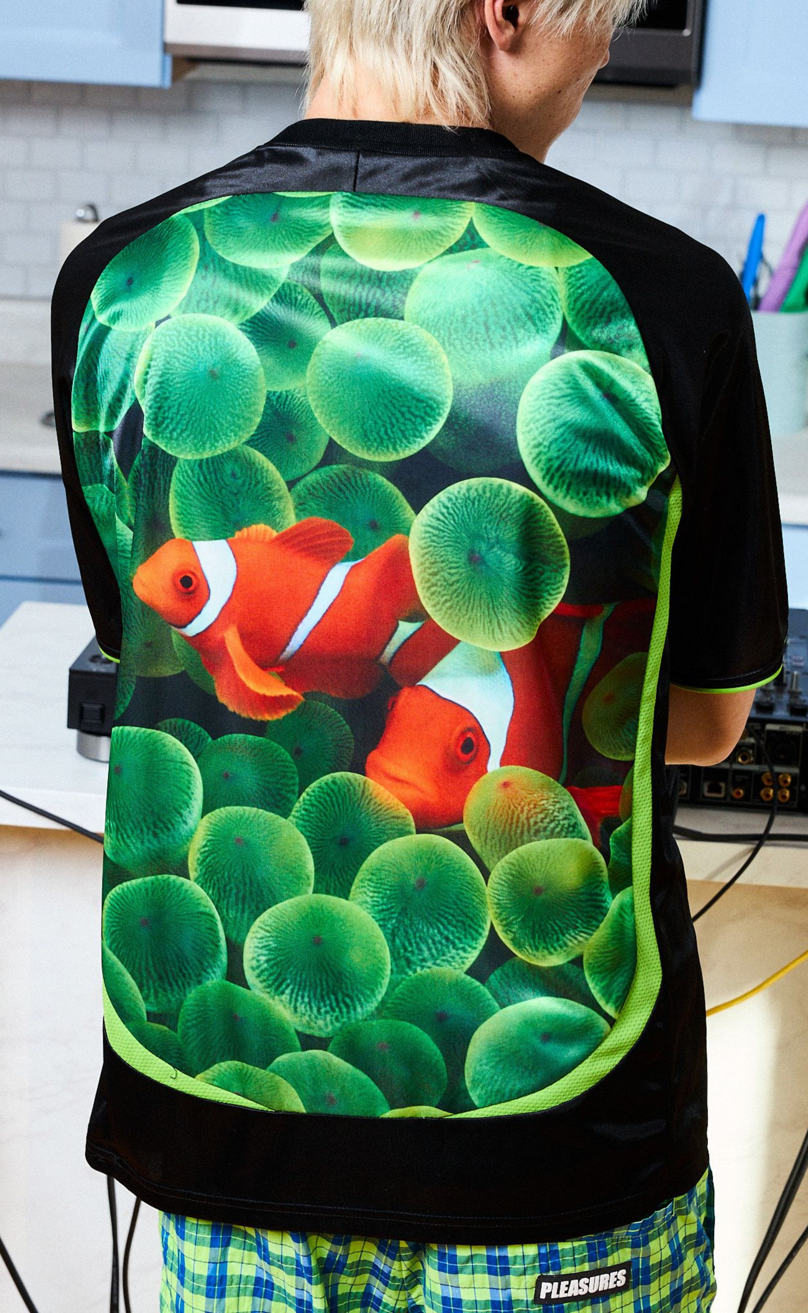 AQUA SOCCER JERSEY BLACK T-SHIRT