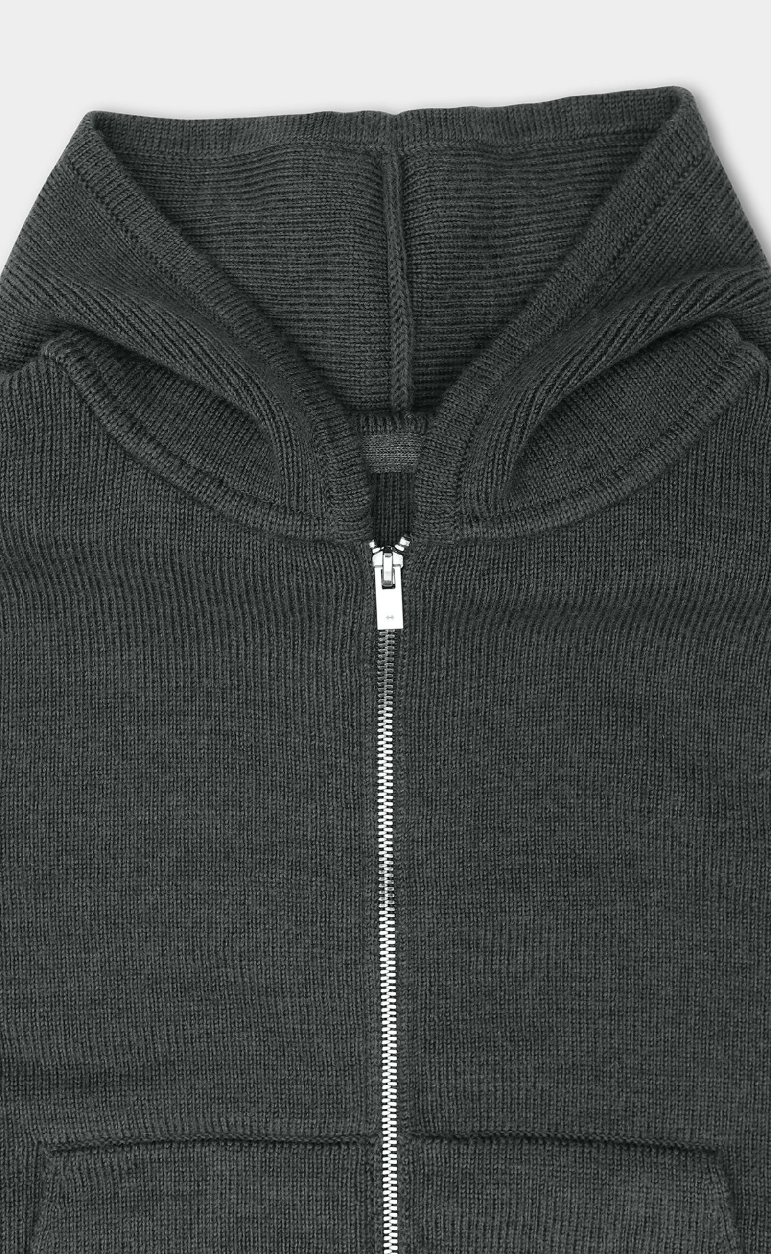 LAMPI KNIT DARK GREY HOODIE