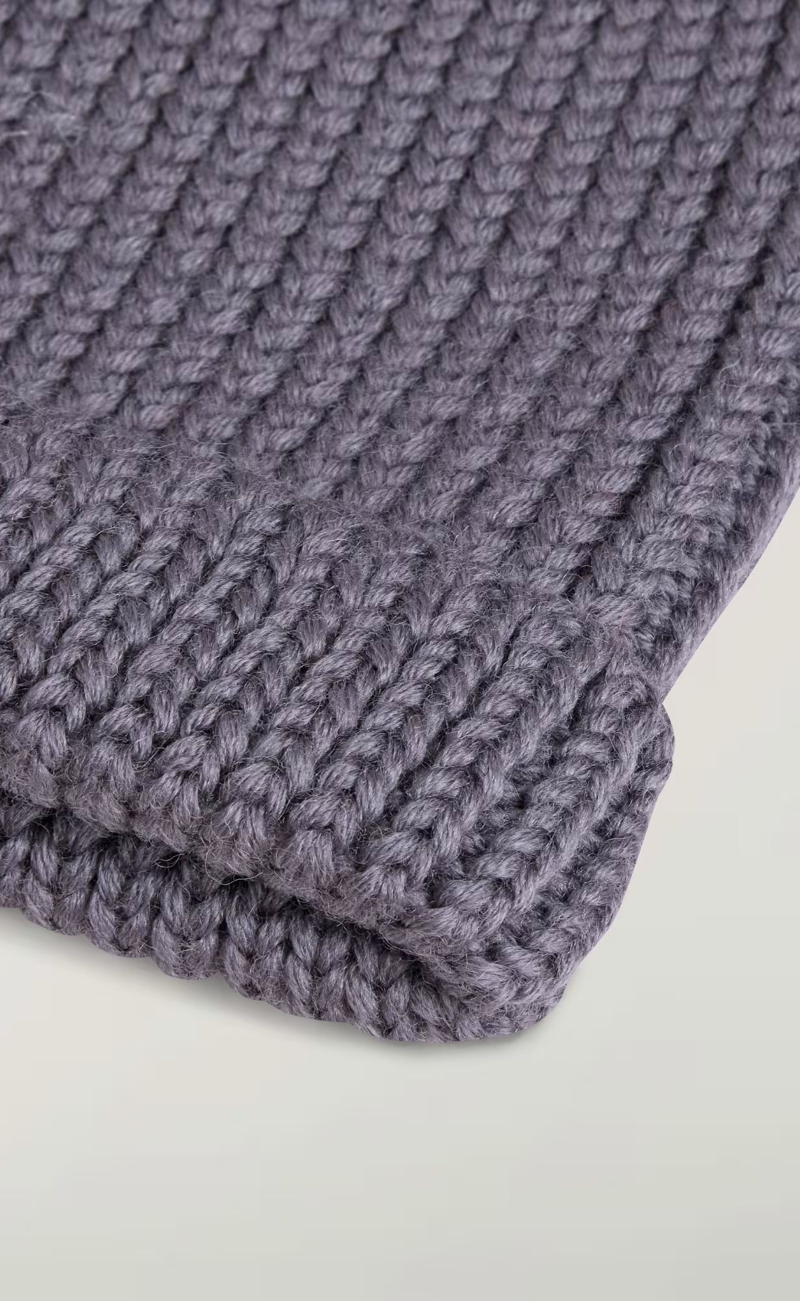 Y-3 CHUNKY KNIT GREY BEANIE