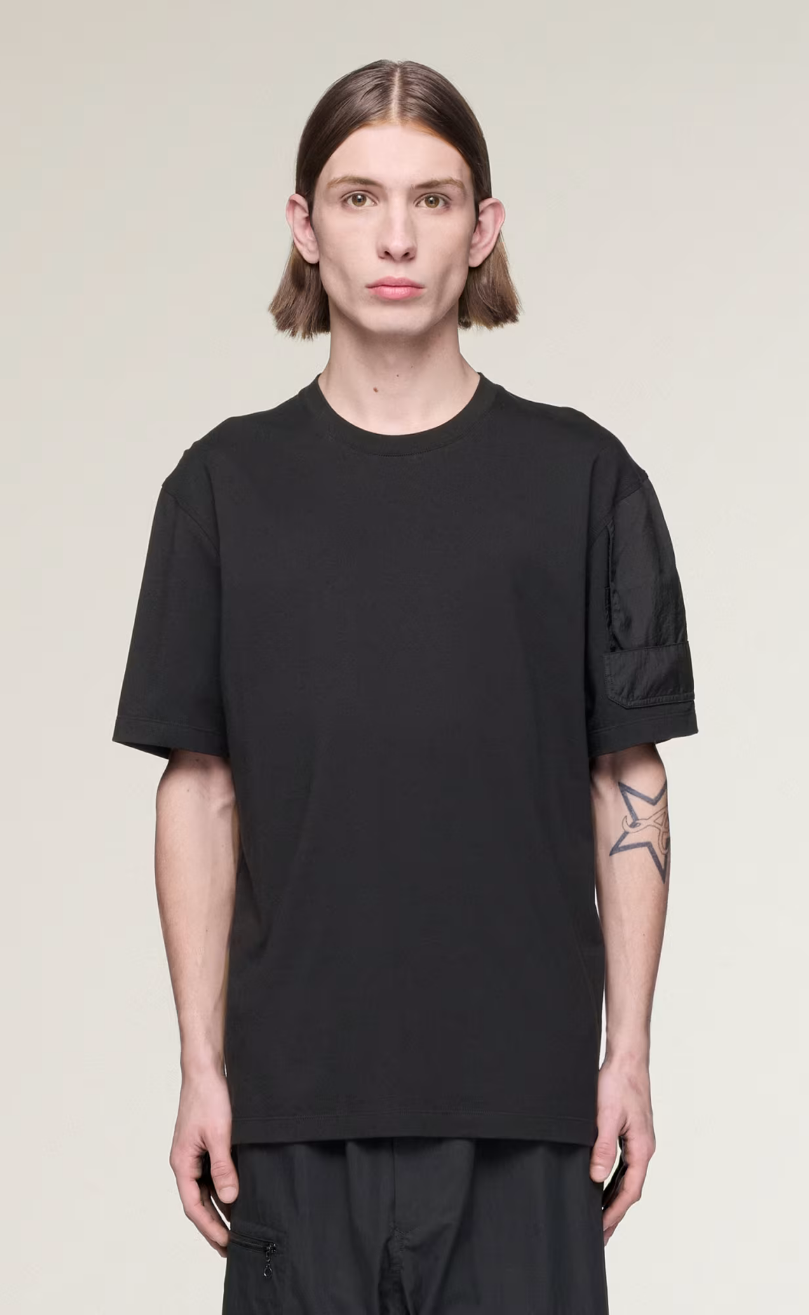 Y-3 UTILITY SHORT SLEEVE BLACK T-SHIRT