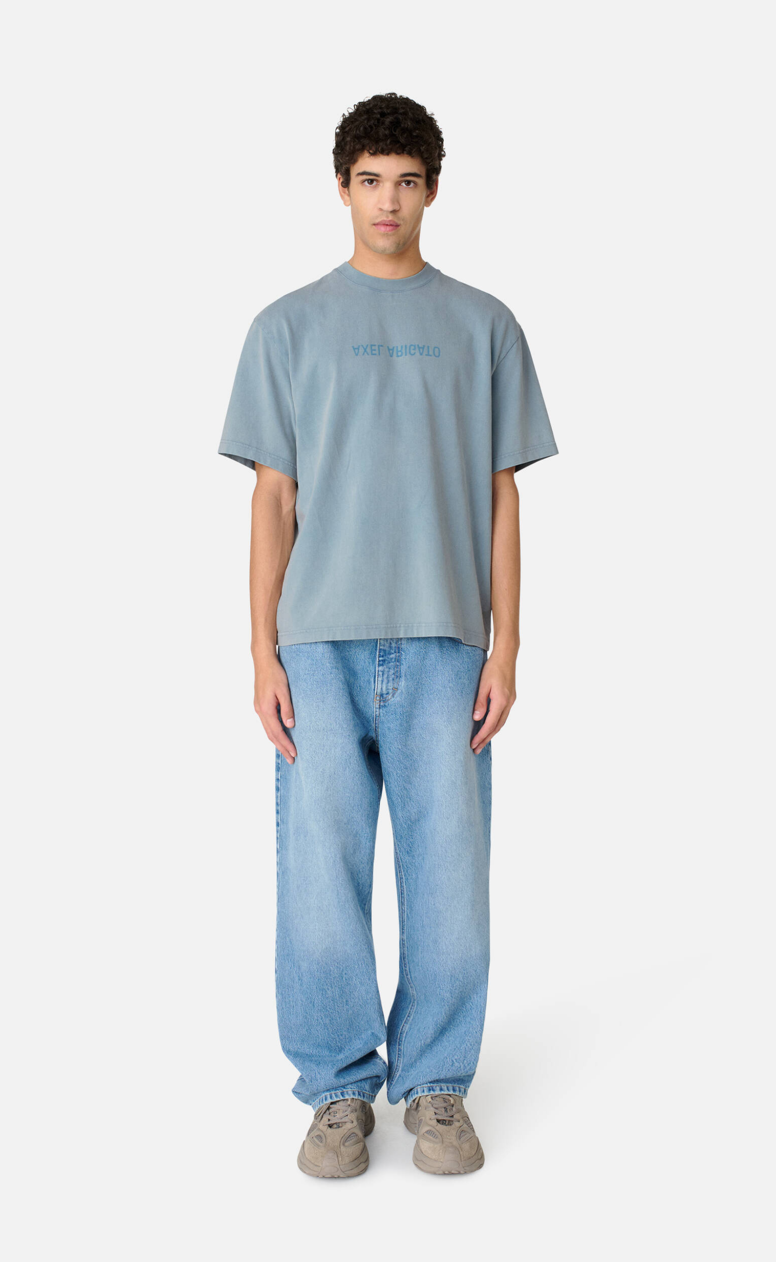 DISTORT WASHED STEEL BLUE T-SHIRT
