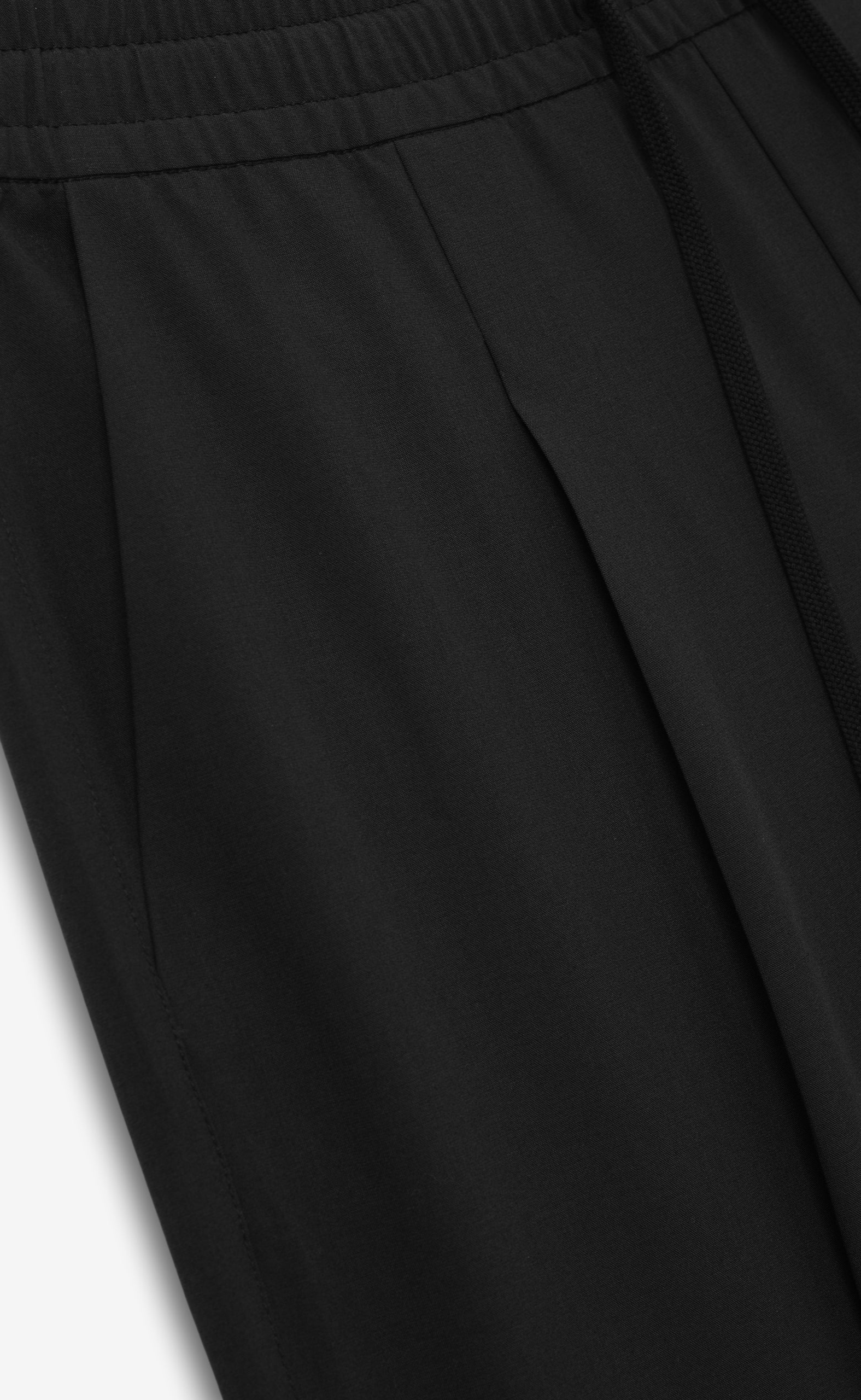 PLEAT FRONT DRAWSTRING VINTAGE BLACK PANTS