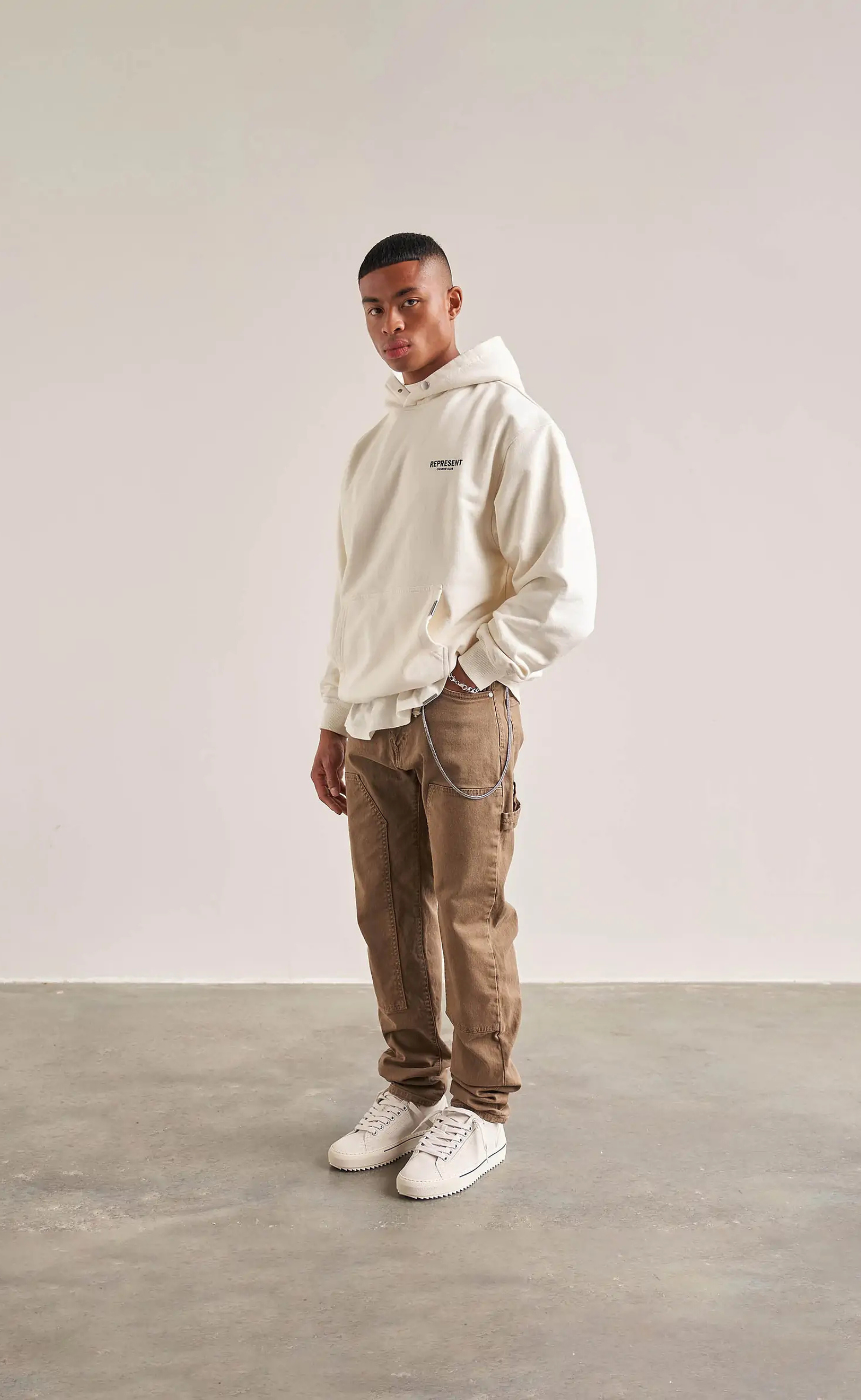 REPRESENT OWNERS CLUB FLAT WHITE HOODIE
