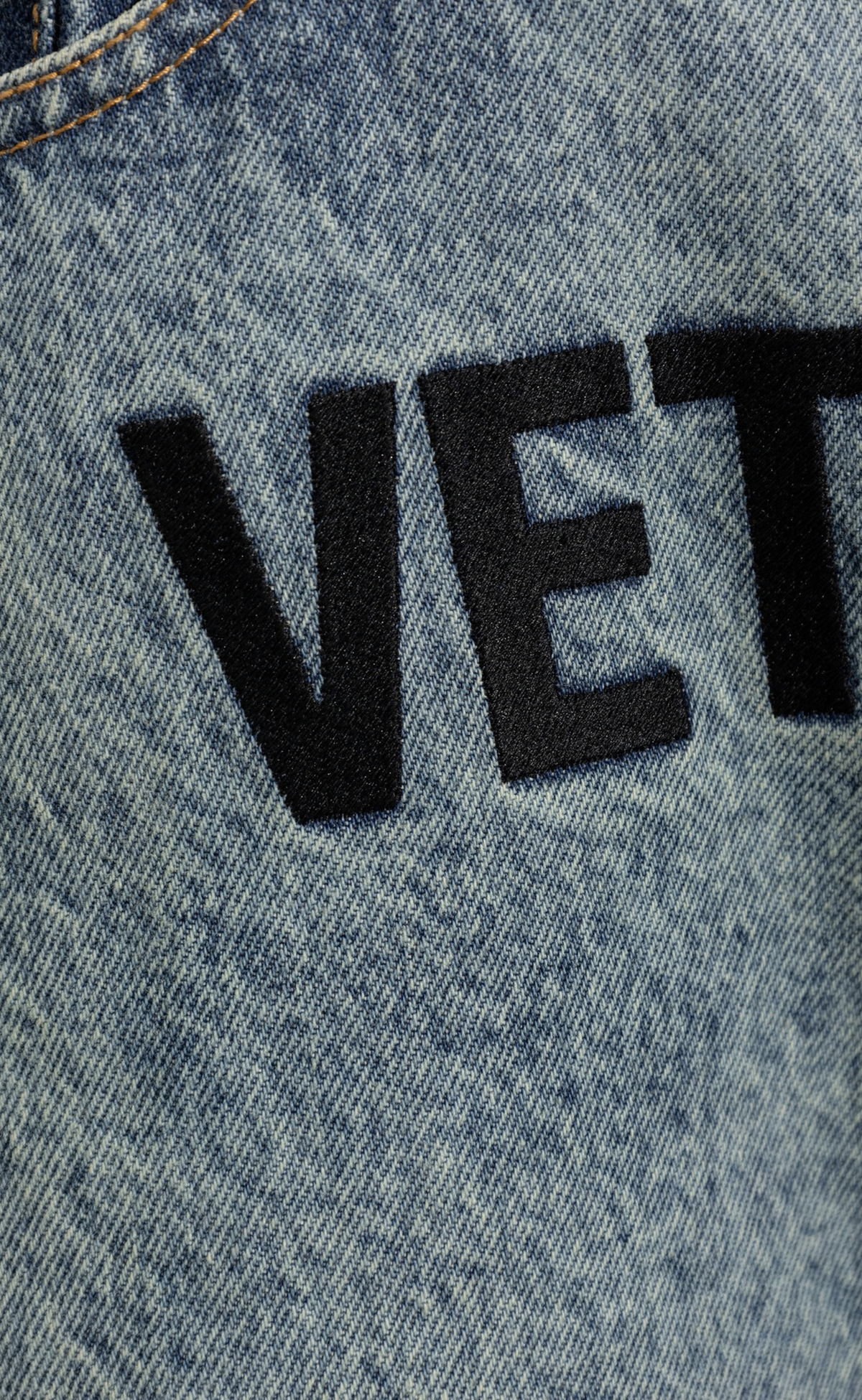 EMBROIDERED LOGO O-LEG VINTAGE BLUE JEANS