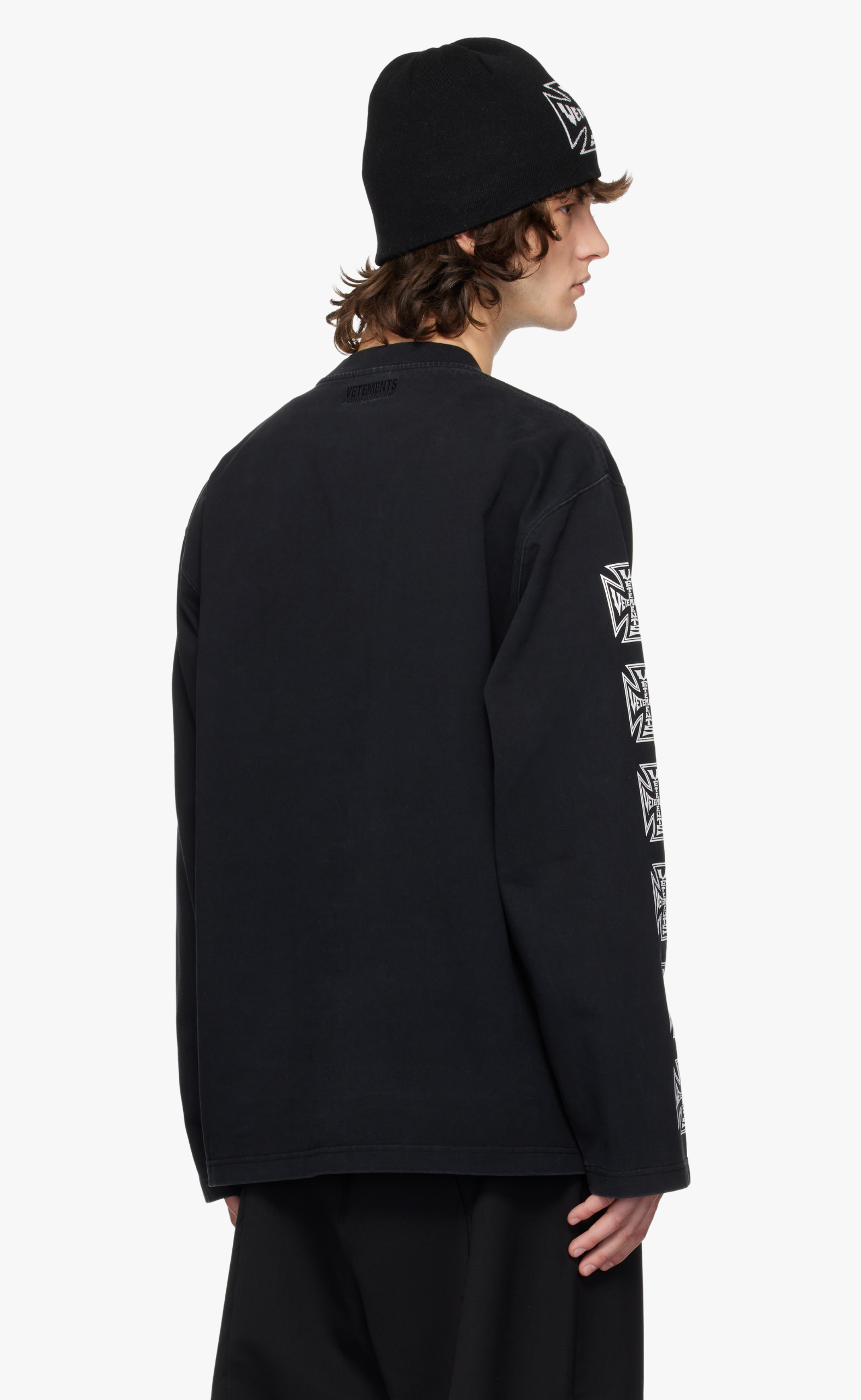 BIKER CROSS BLACK LONGSLEEVE