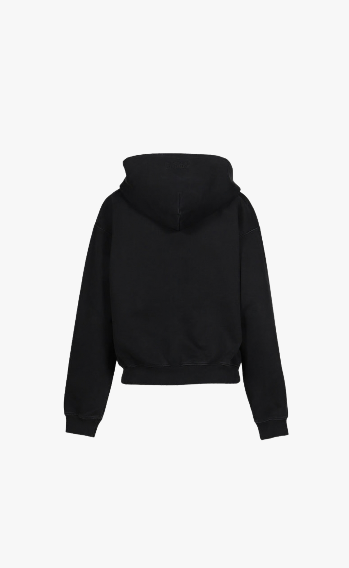CLASSIC LOGO FITTED ZIP WASHED BLACK HOODIE