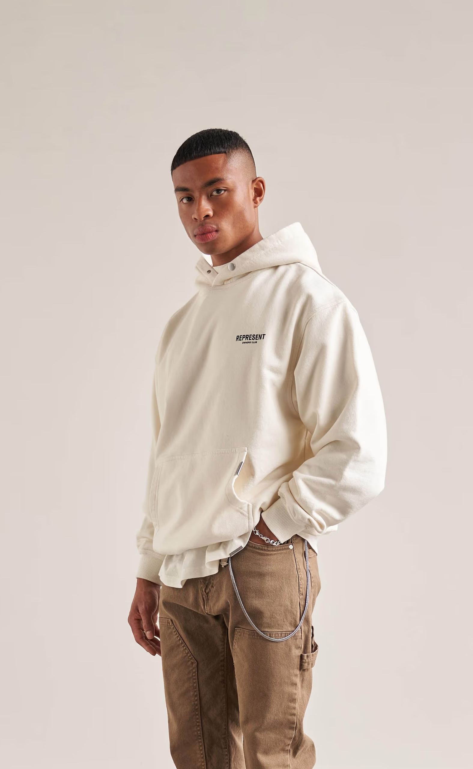 REPRESENT OWNERS CLUB FLAT WHITE HOODIE