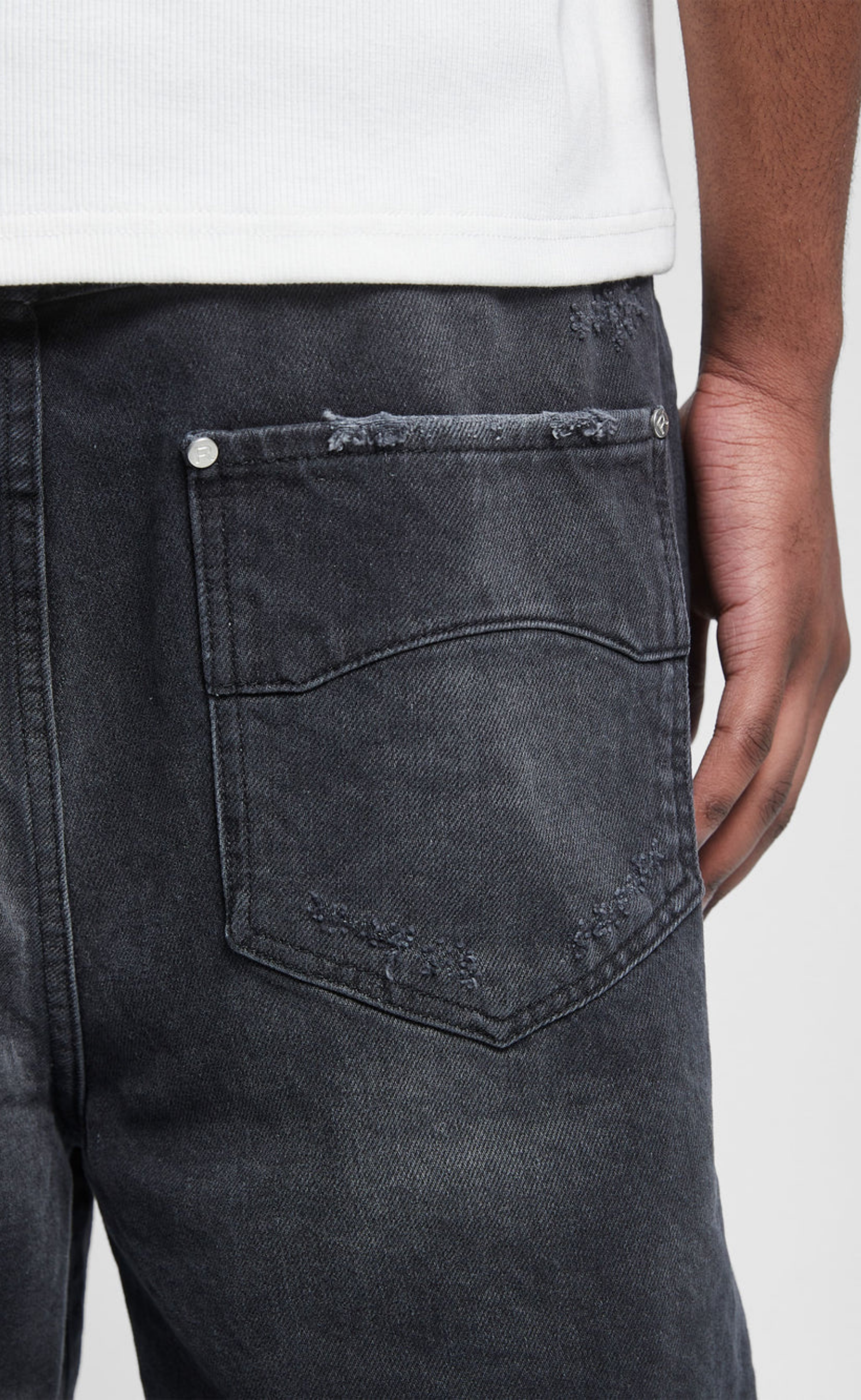 ESSENTIAL JORTS WASHED BLACK SHORTS