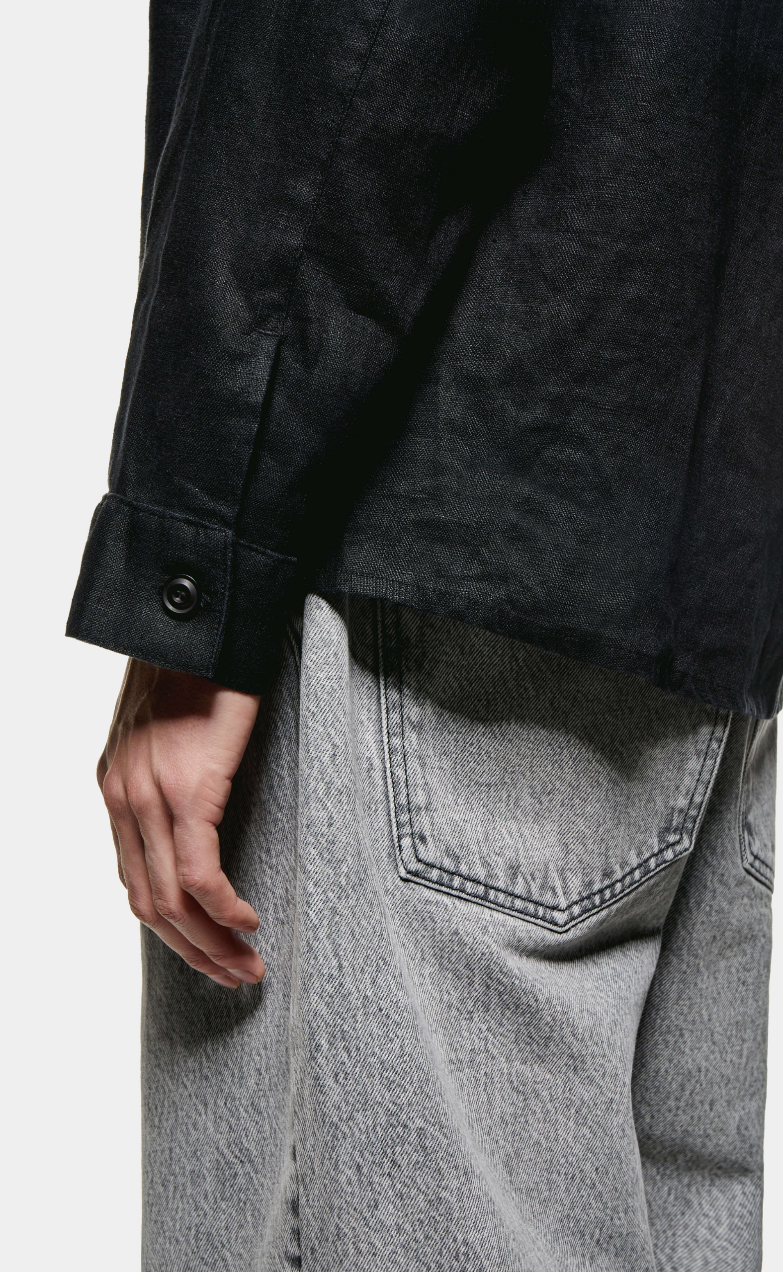 LINEN BOX DRESS BLACK SHIRT