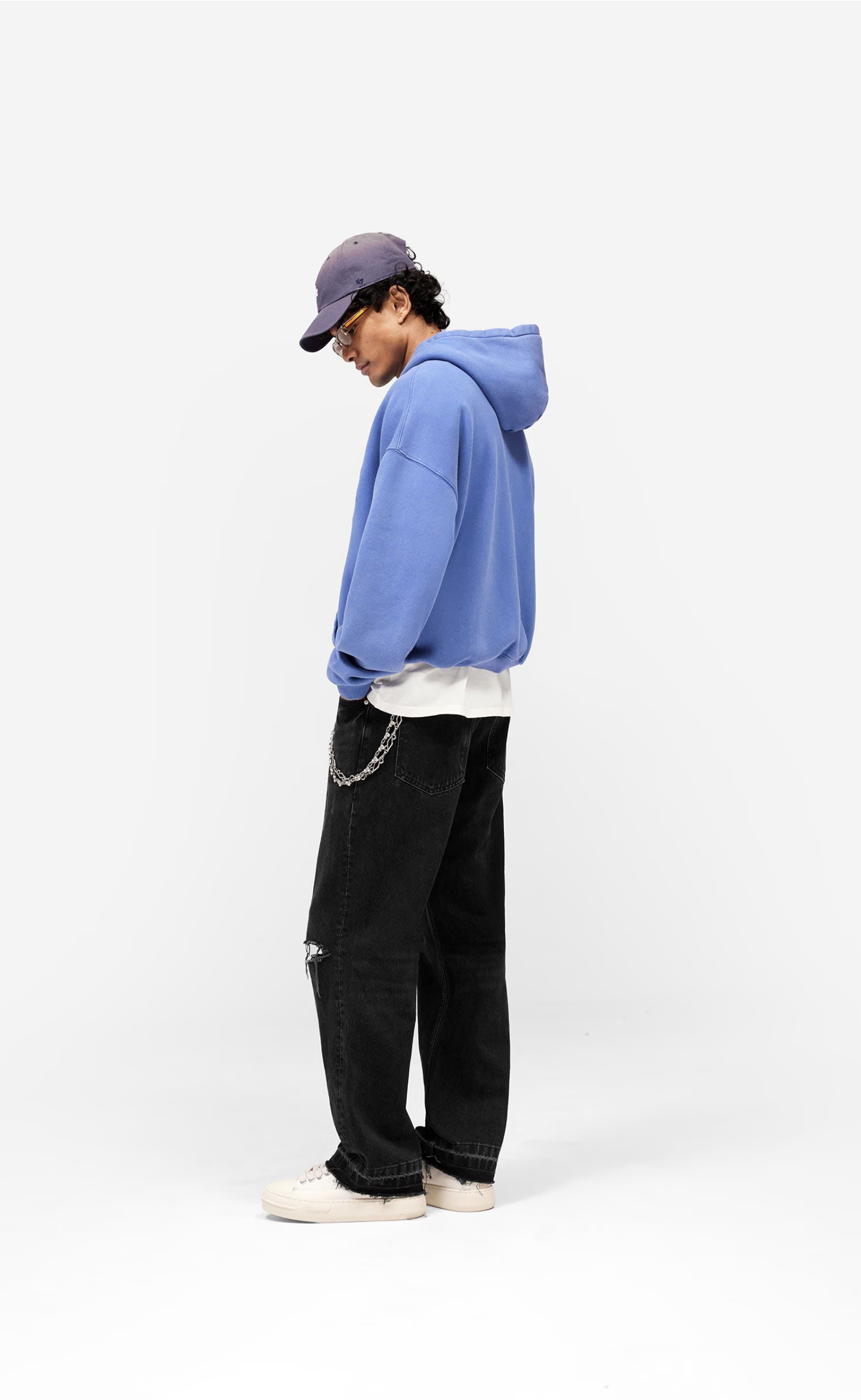 PEGASUS ZIP THROUGH INDIGO HOODIE