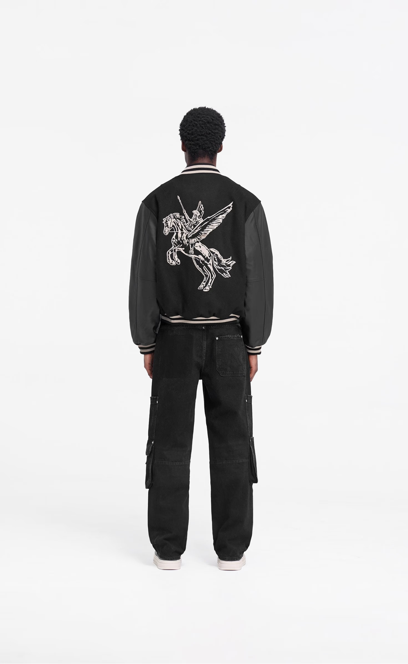 MASCOT WOOL VARSITY JET BLACK JACKET