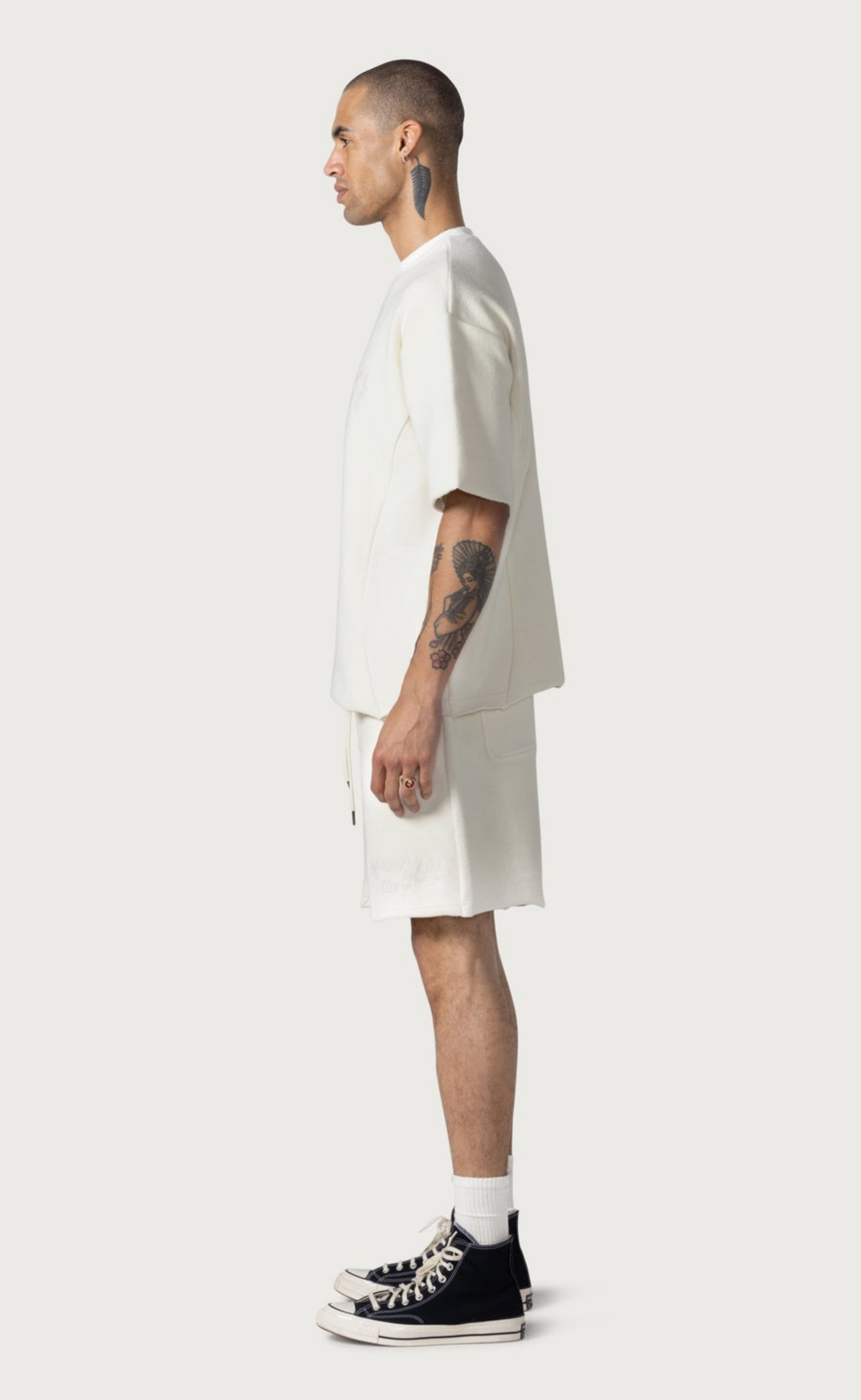 BLOCK PARTY REVERSE TERRY BONE SHORTS