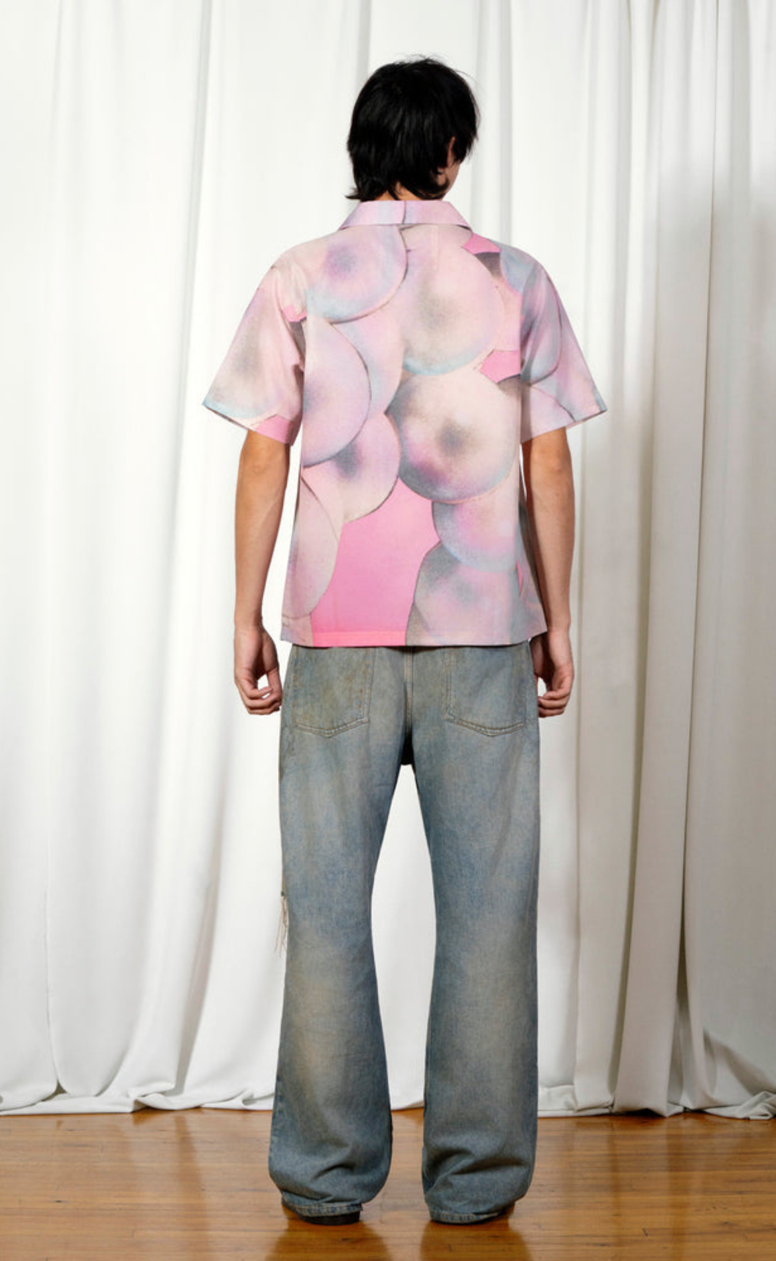 PEARL BUTTON UP PINK SHIRT