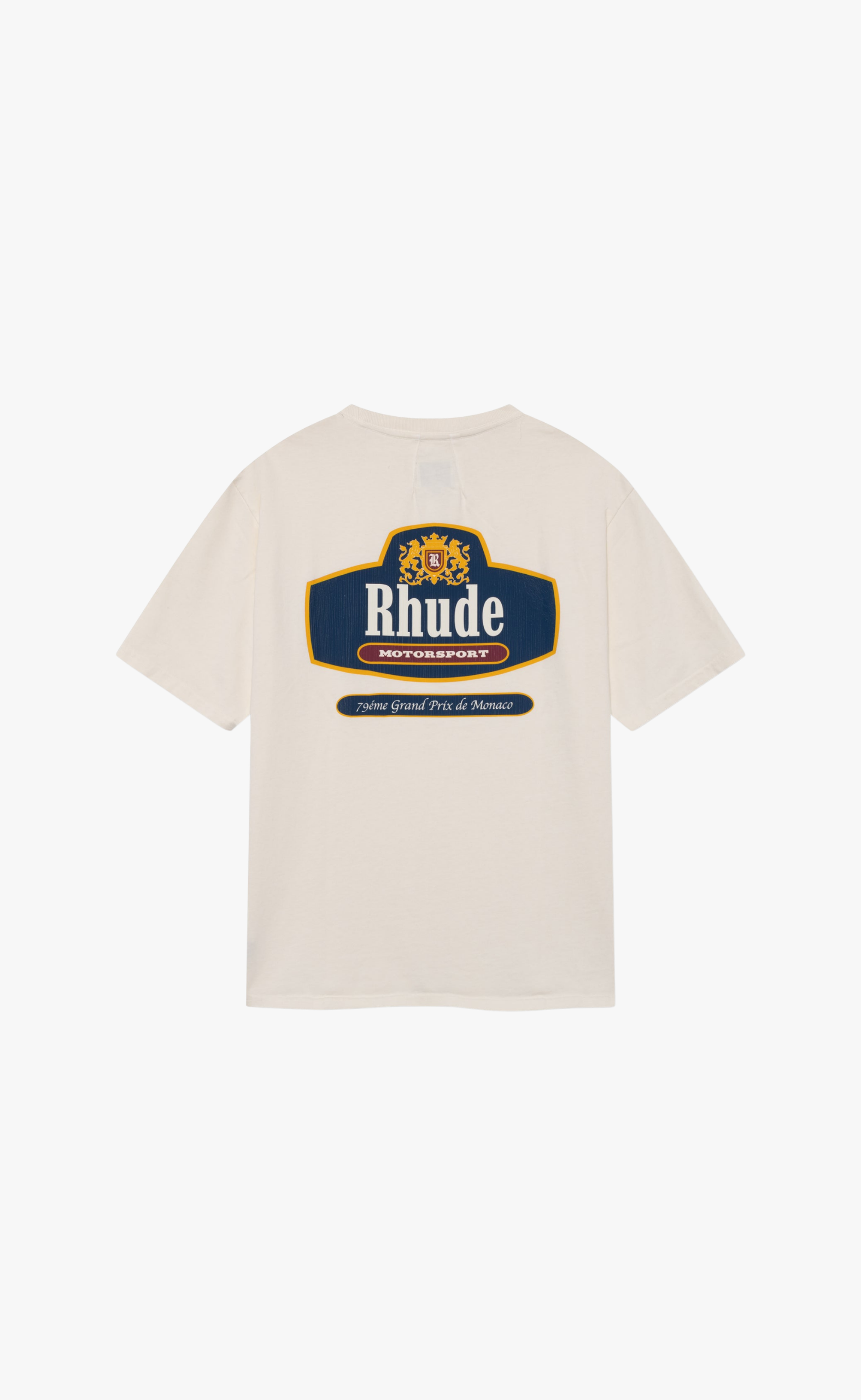 RHUDE RACING CREST VINTAGE WHITE T-SHIRT