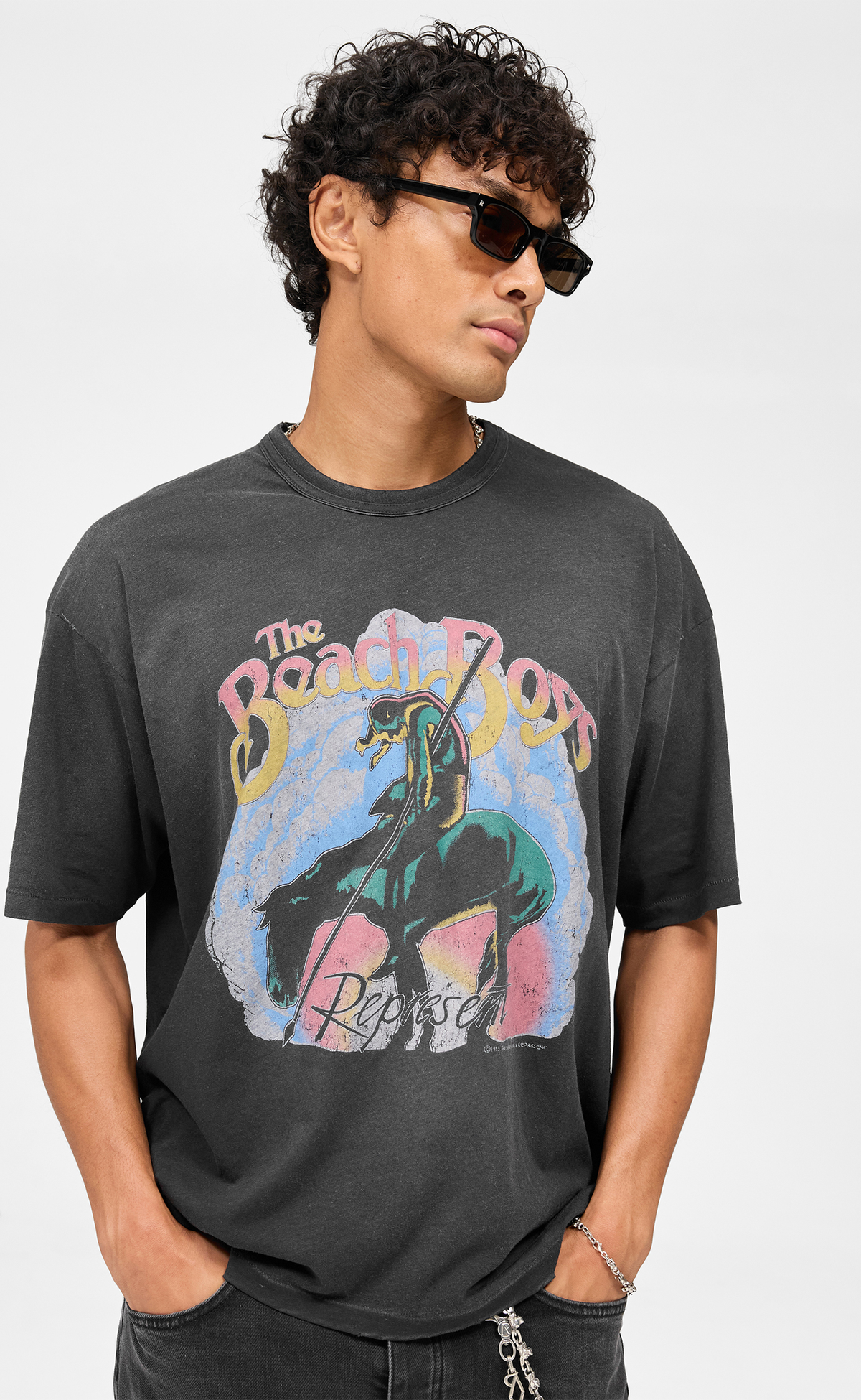 BEACH BOYS ENDLESS SUMMER STAINED BLACK T-SHIRT