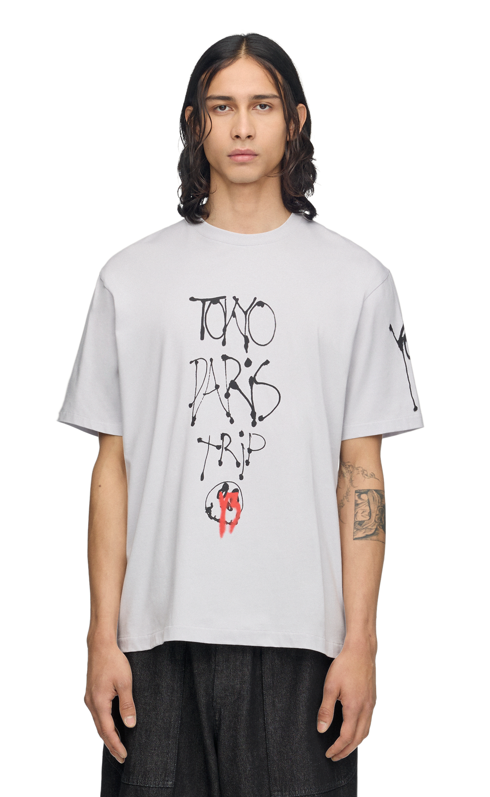 Y-3 CHITO CITY GRAPHIC GREY T-SHIRT
