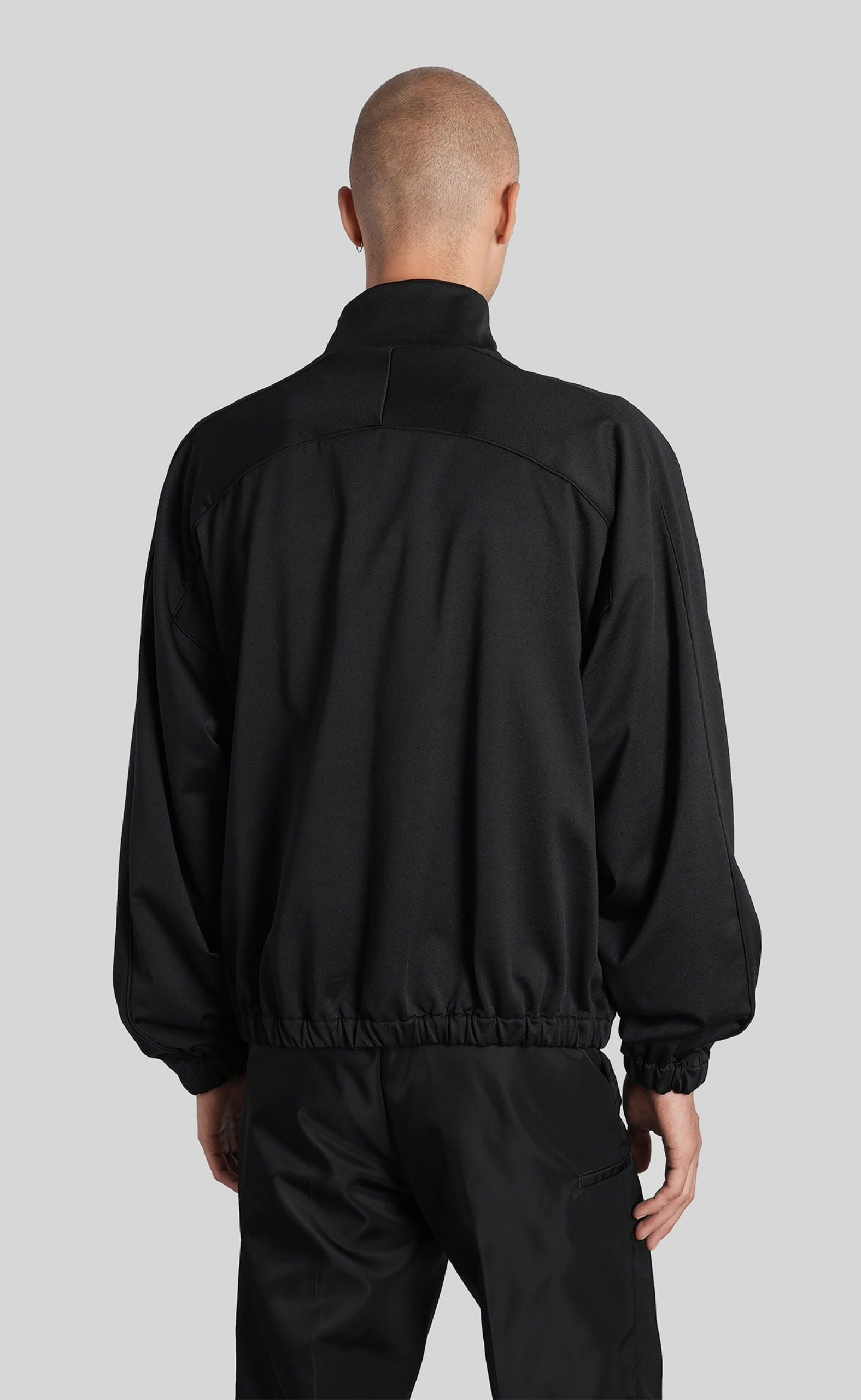 ZIP UP TRACK BLACK HOODIE
