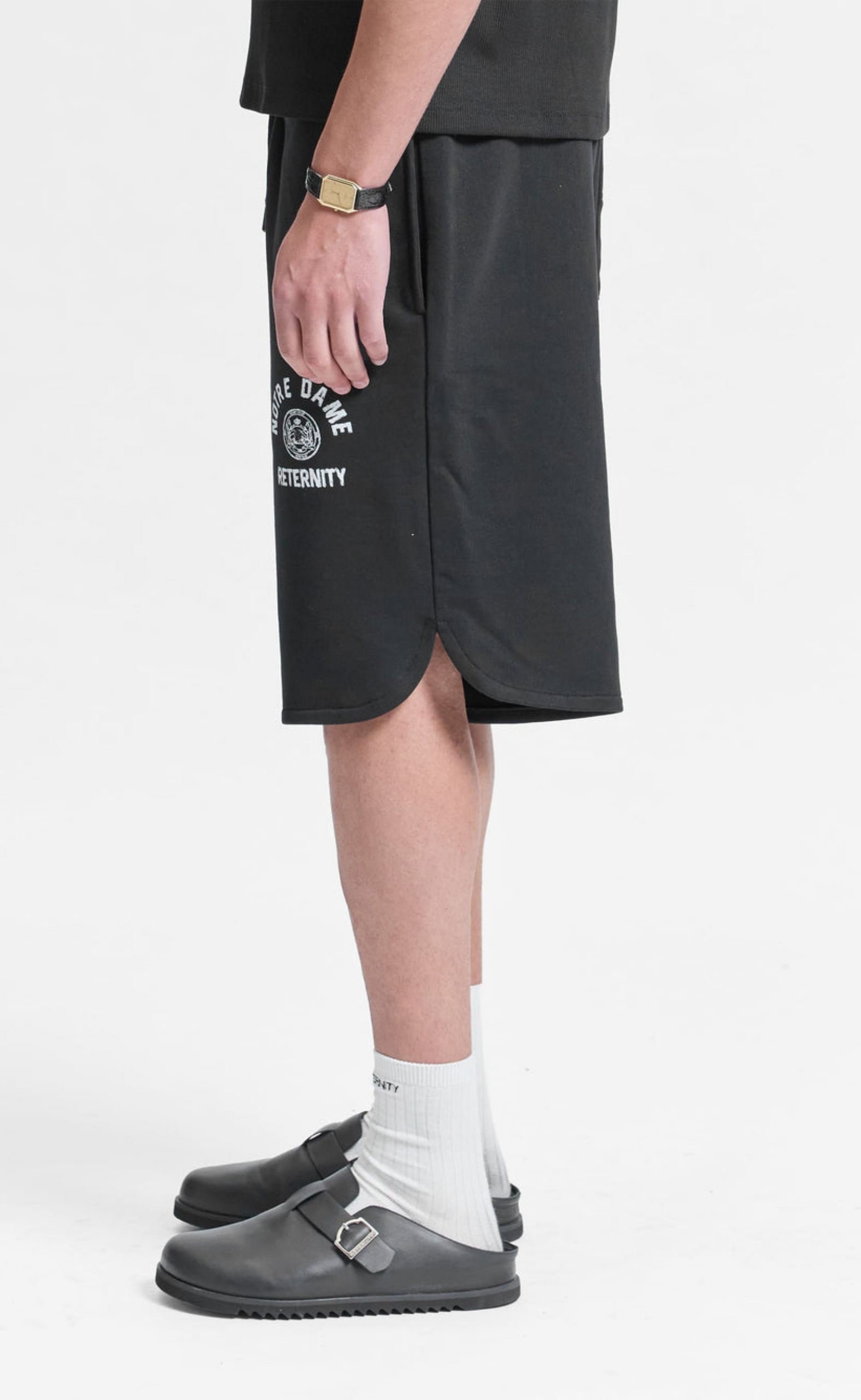 NOTRE DAME COTTON BLACK SHORTS