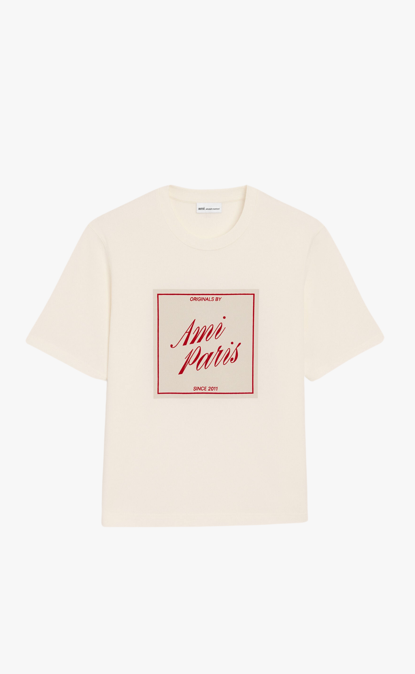 AMI PARIS HERITAGE PRINT WHITE T-SHIRT