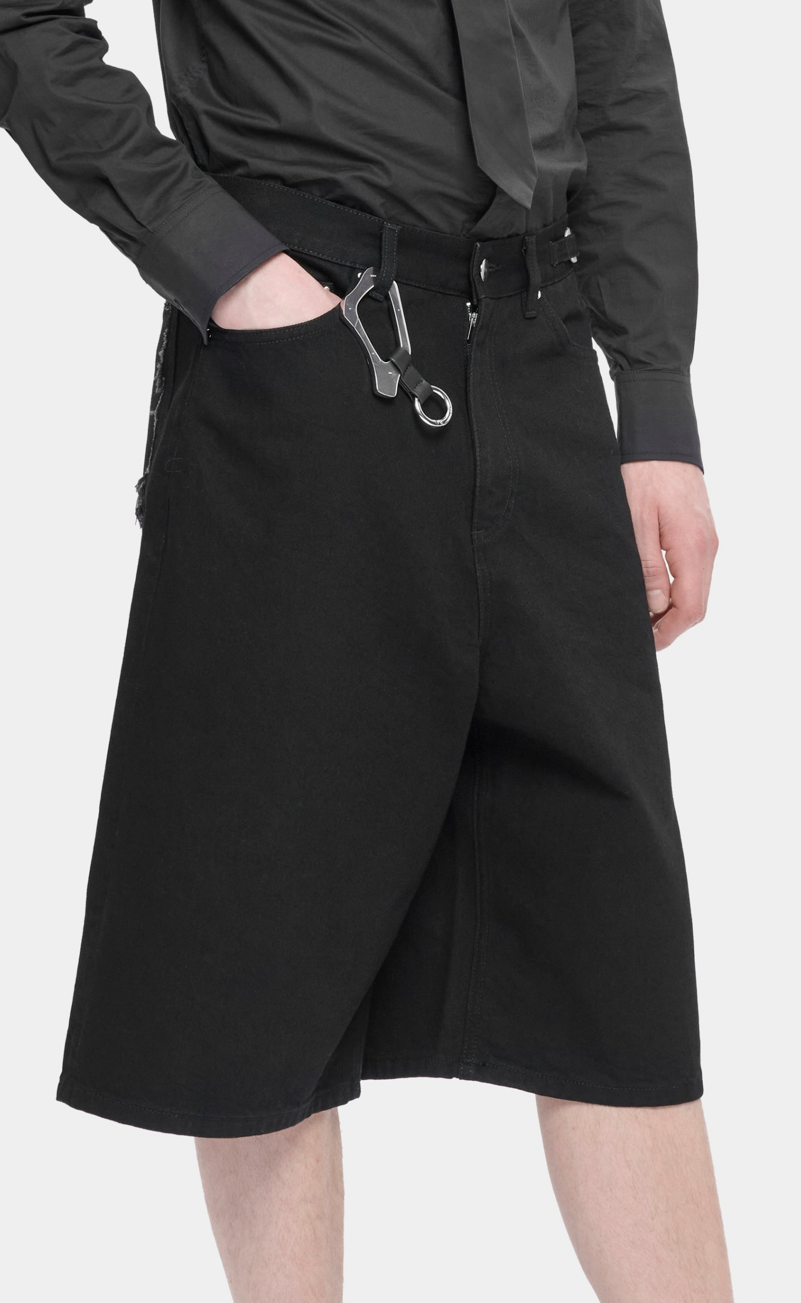 FENCE DENIM BLACK SHORTS