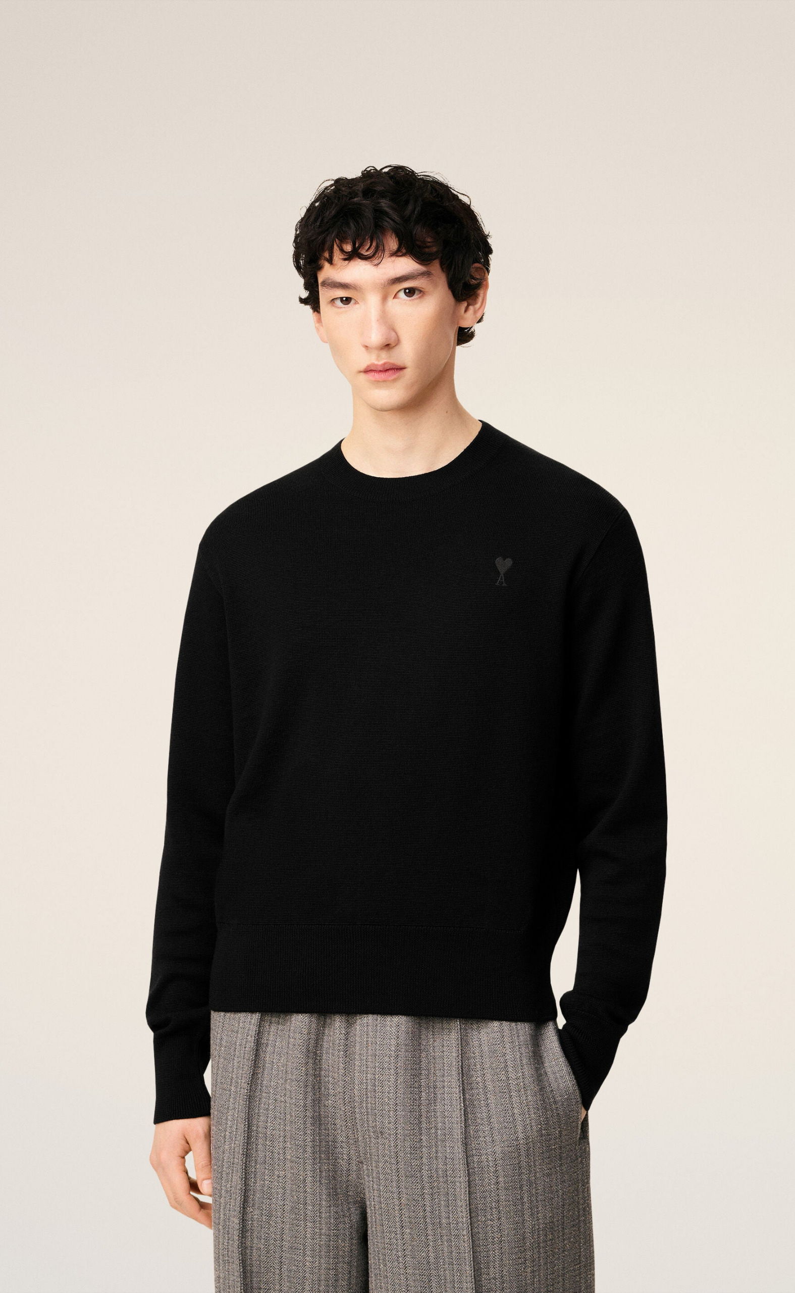 CONTRASTED ADC BLACK SWEATER