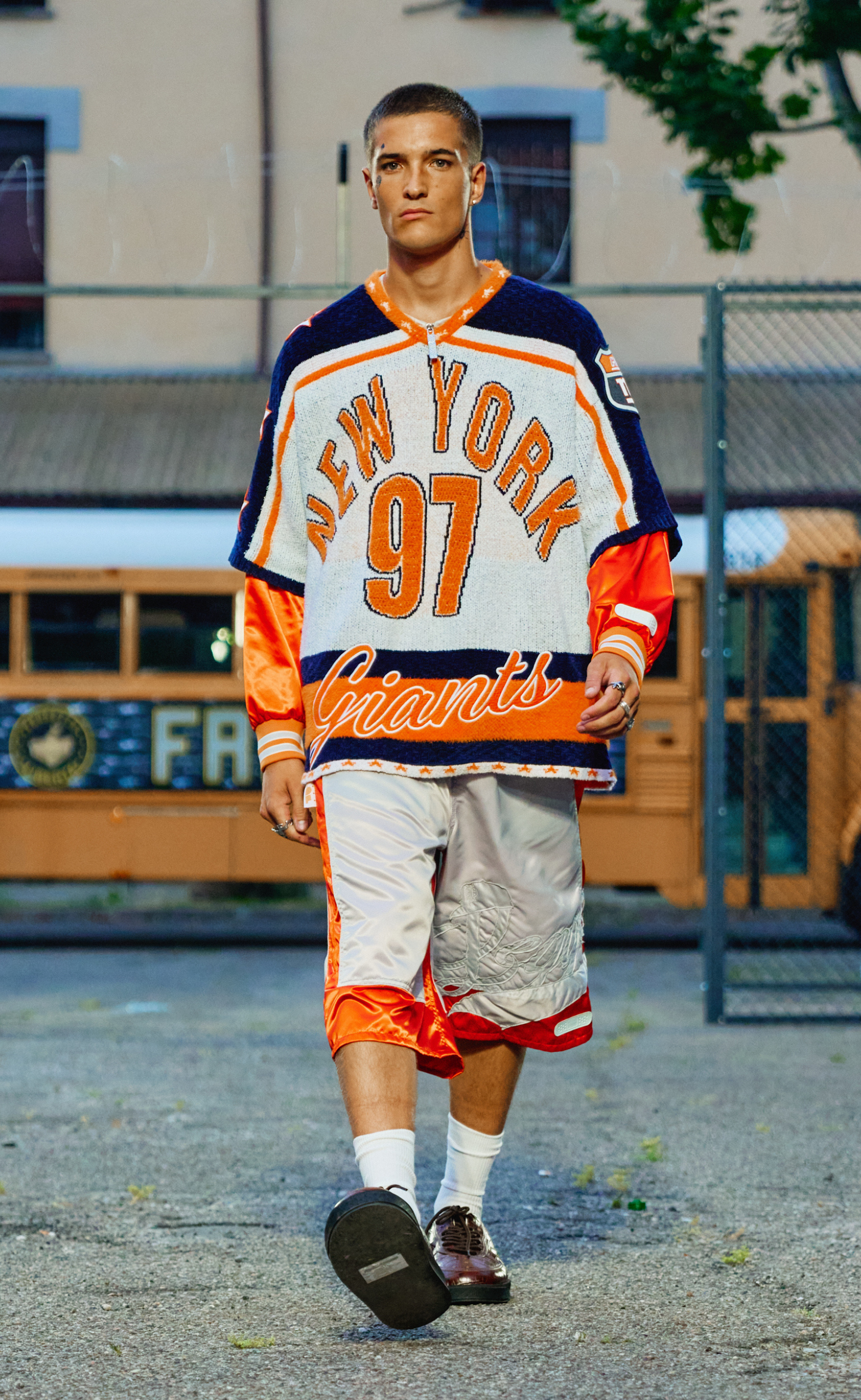 KN ORANGE GREY SHORTS