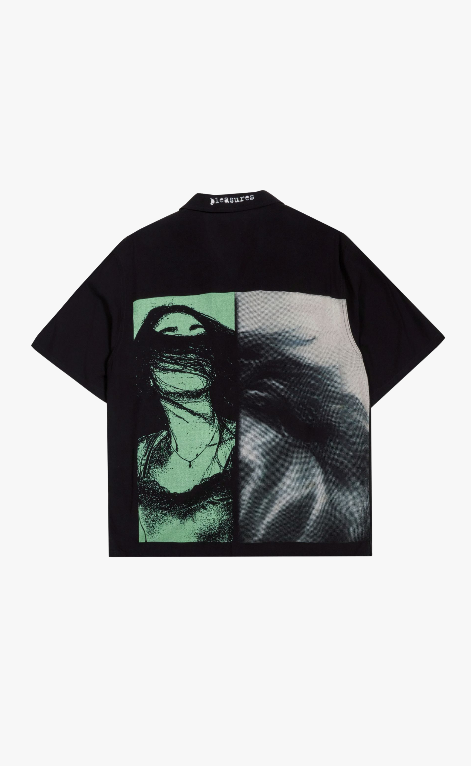 HORSE HAIR BUTTON UP BLACK SHIRT