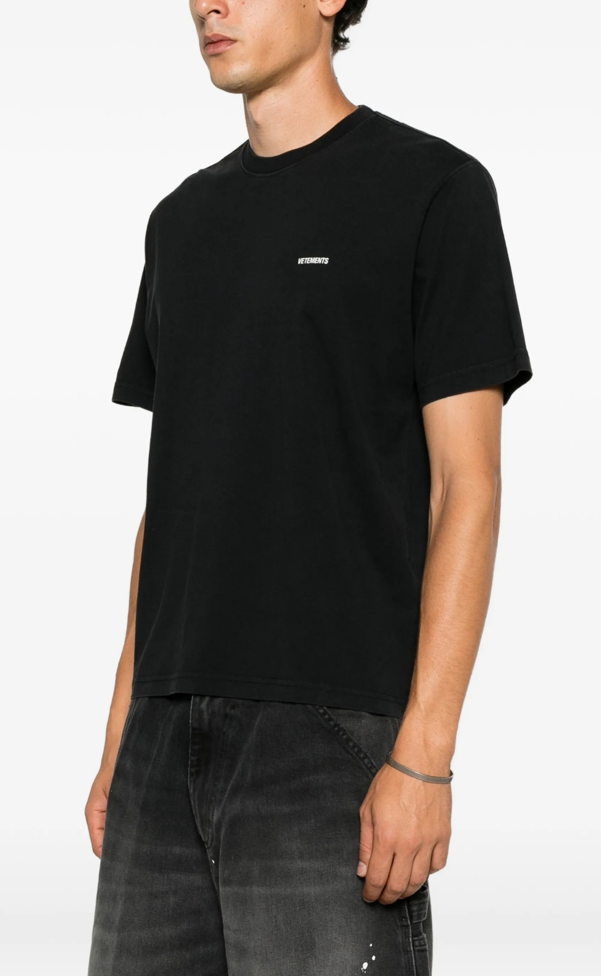 CLASSIC LOGO REGULAR WASHED BLACK T-SHIRT