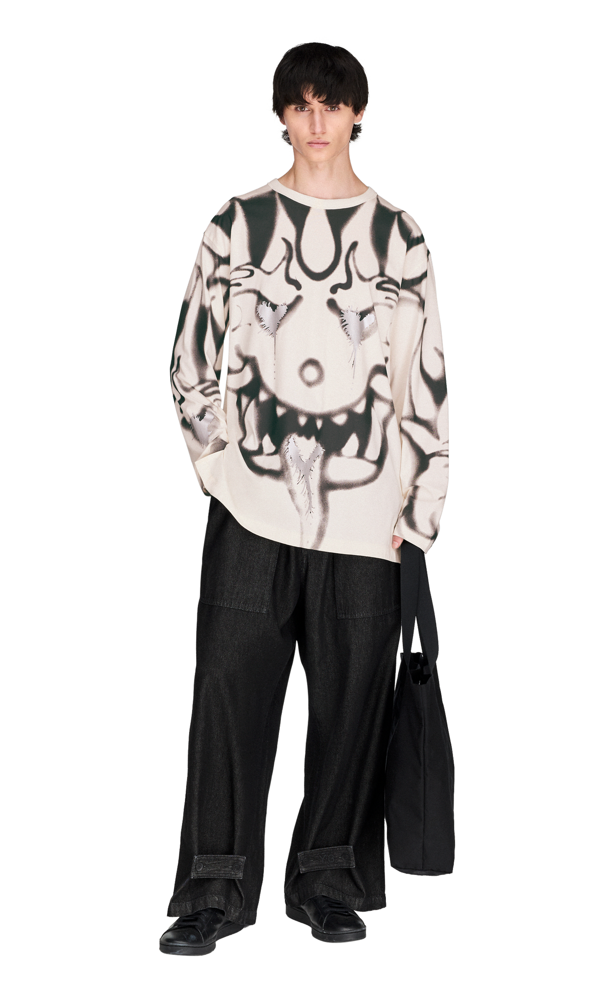 Y-3 CHITO YAKSHA GRAPHIC WHITE LONGSLEEVE