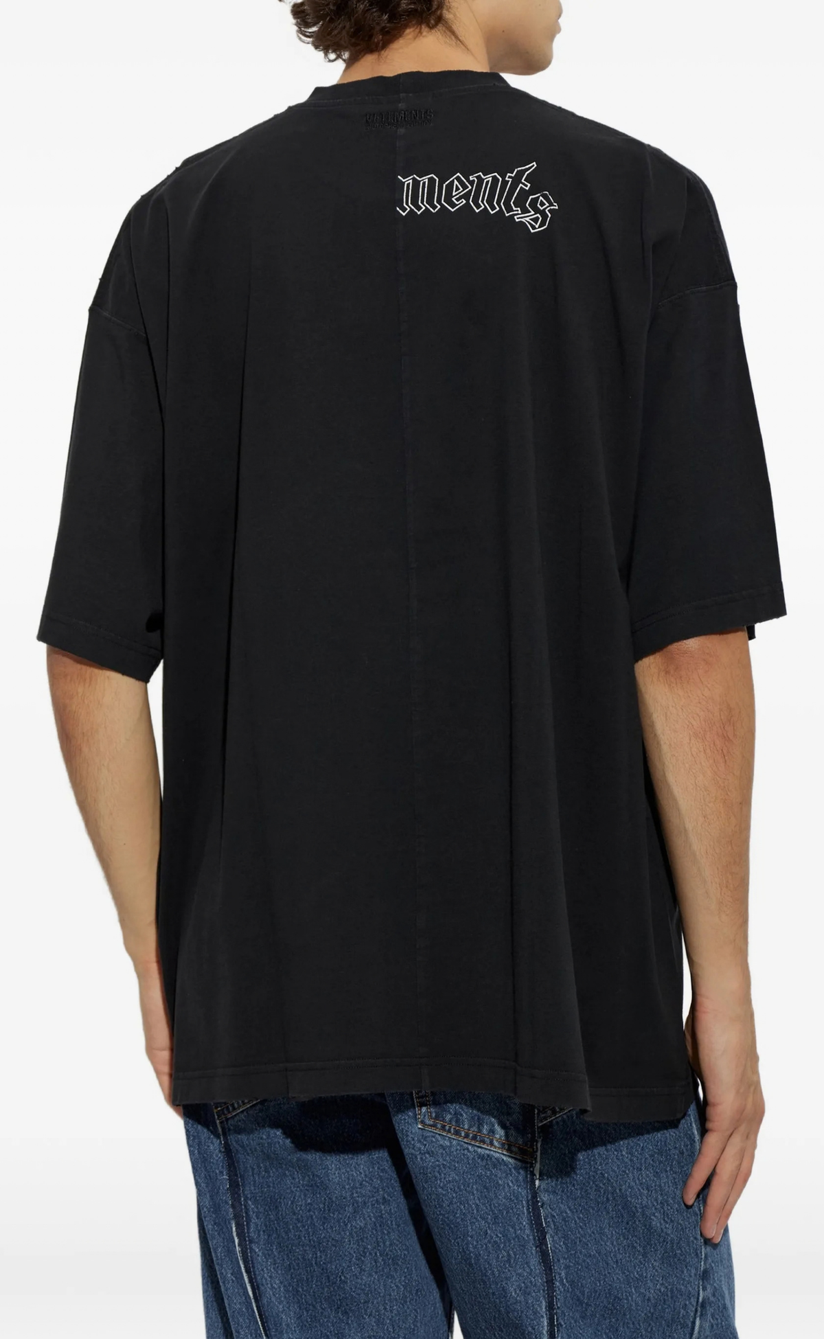 VETEMENTS X MOTORHEAD DOUBLE GRAPHIC CUT-UP WASHED BLACK T-SHIRT
