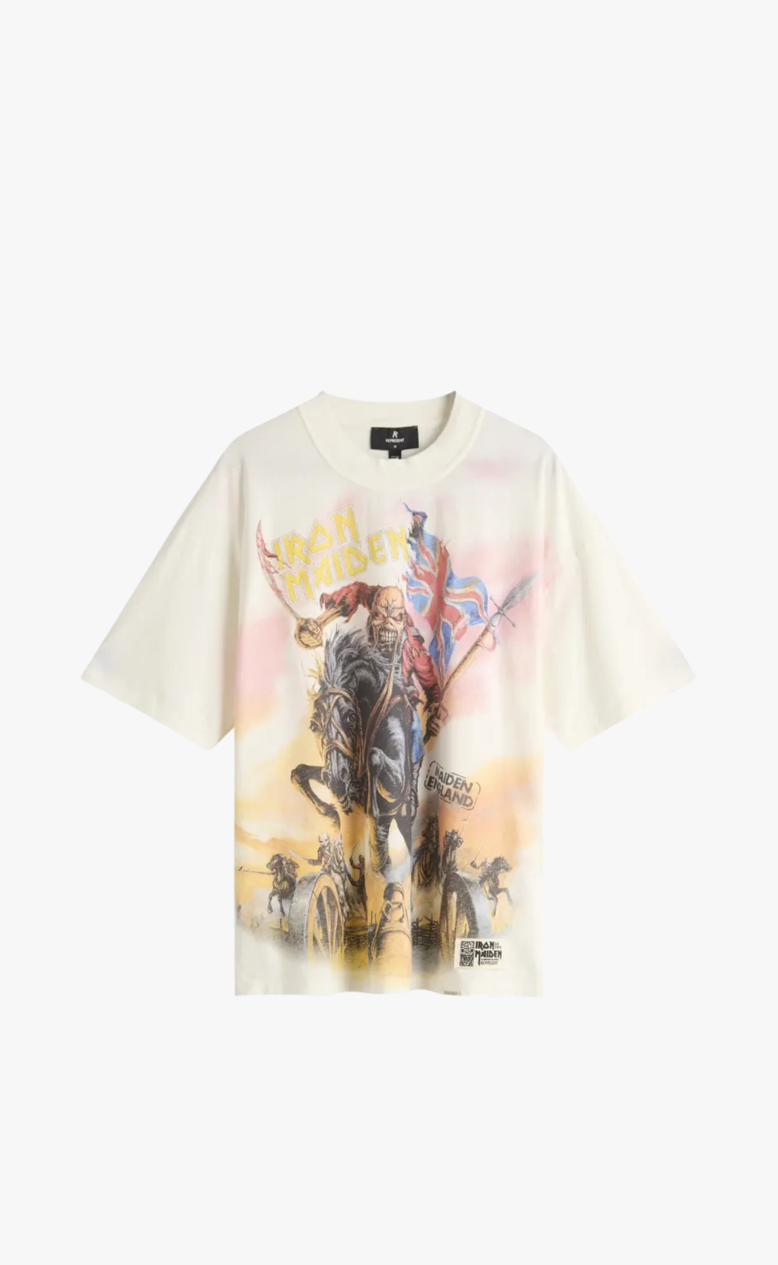 IRON MAIDEN STEED FLAT WHITE T-SHIRT