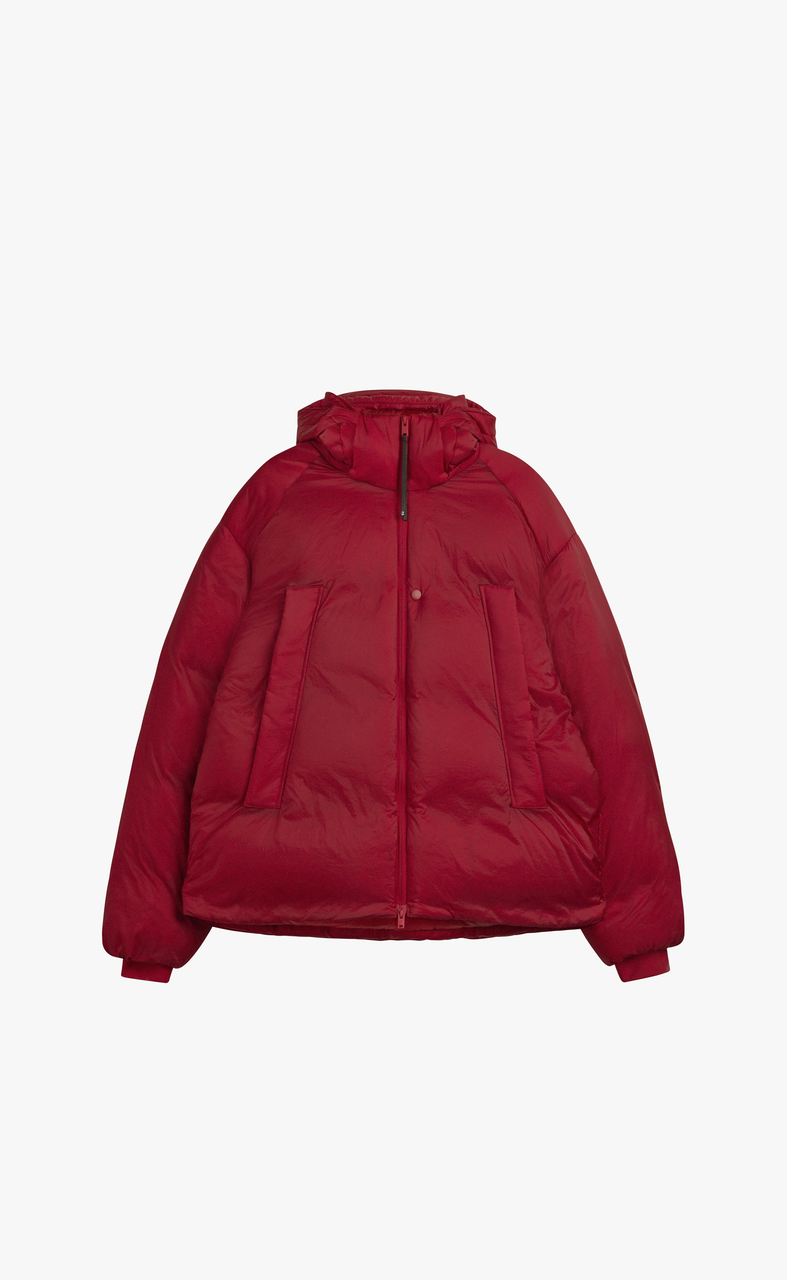 Y-3 HOODED PUFFER RED JACKET