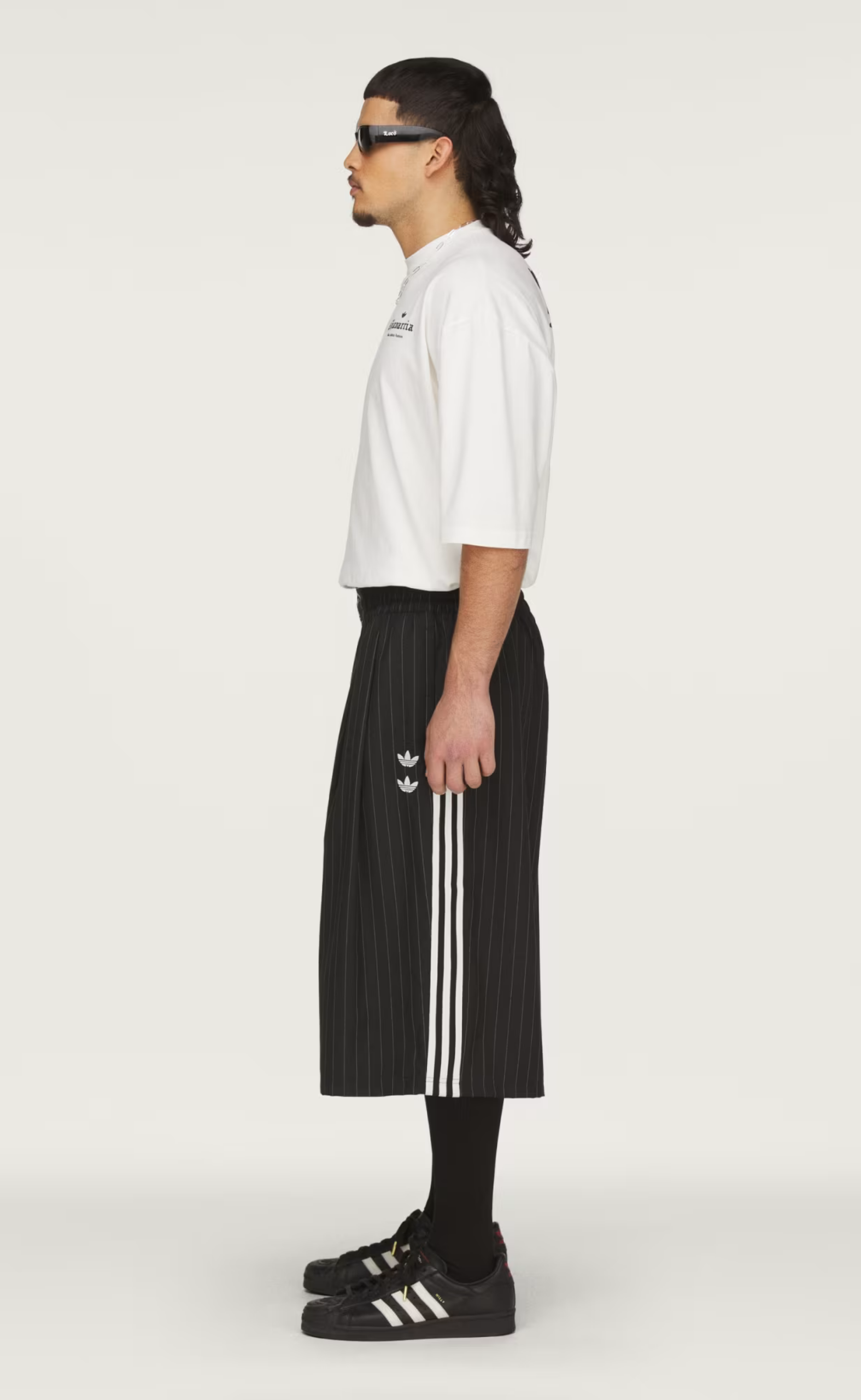 WC PINSTRIPE BLACK LONG SHORTS