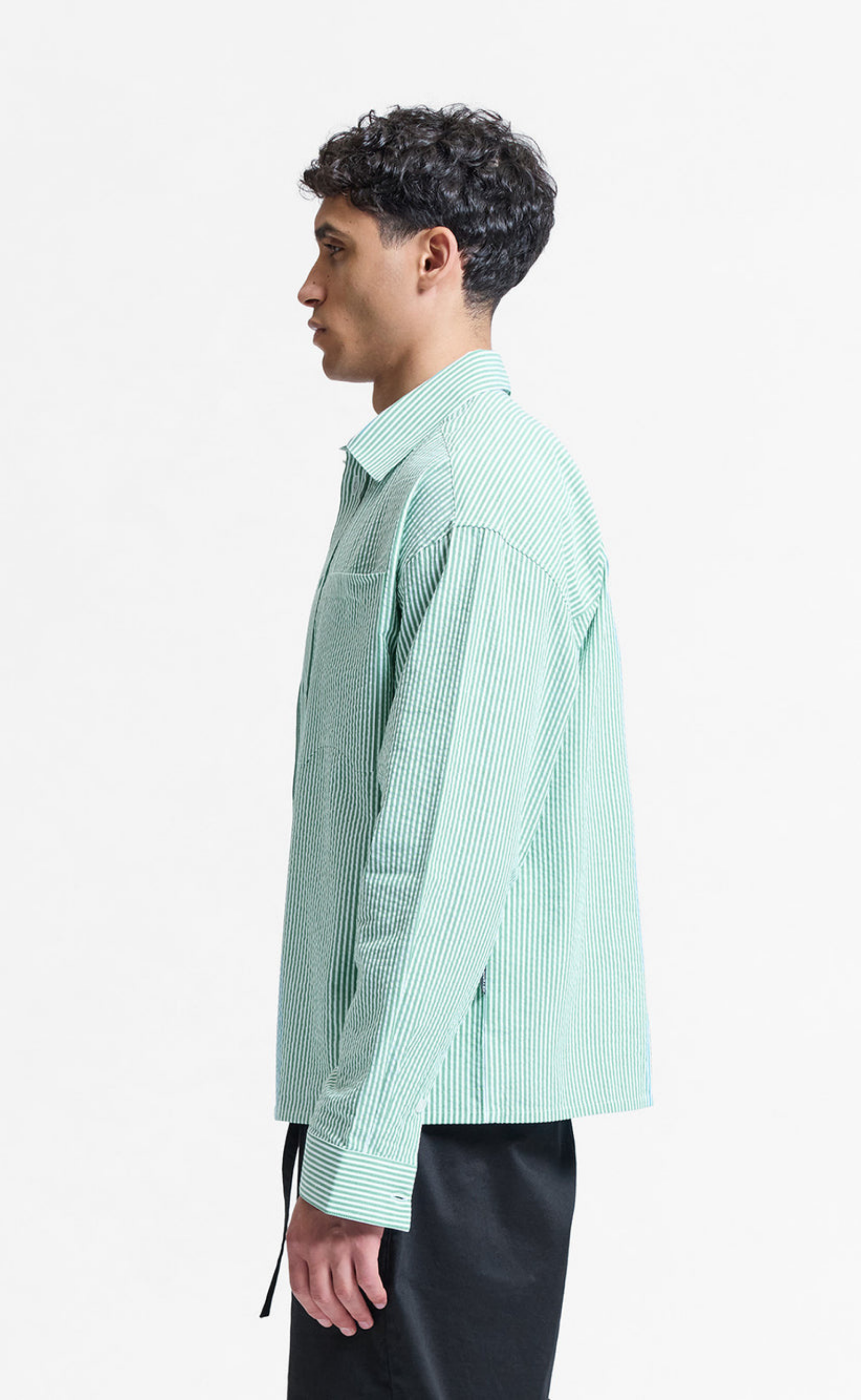 SIGNE GREEN STRIPED SHIRT