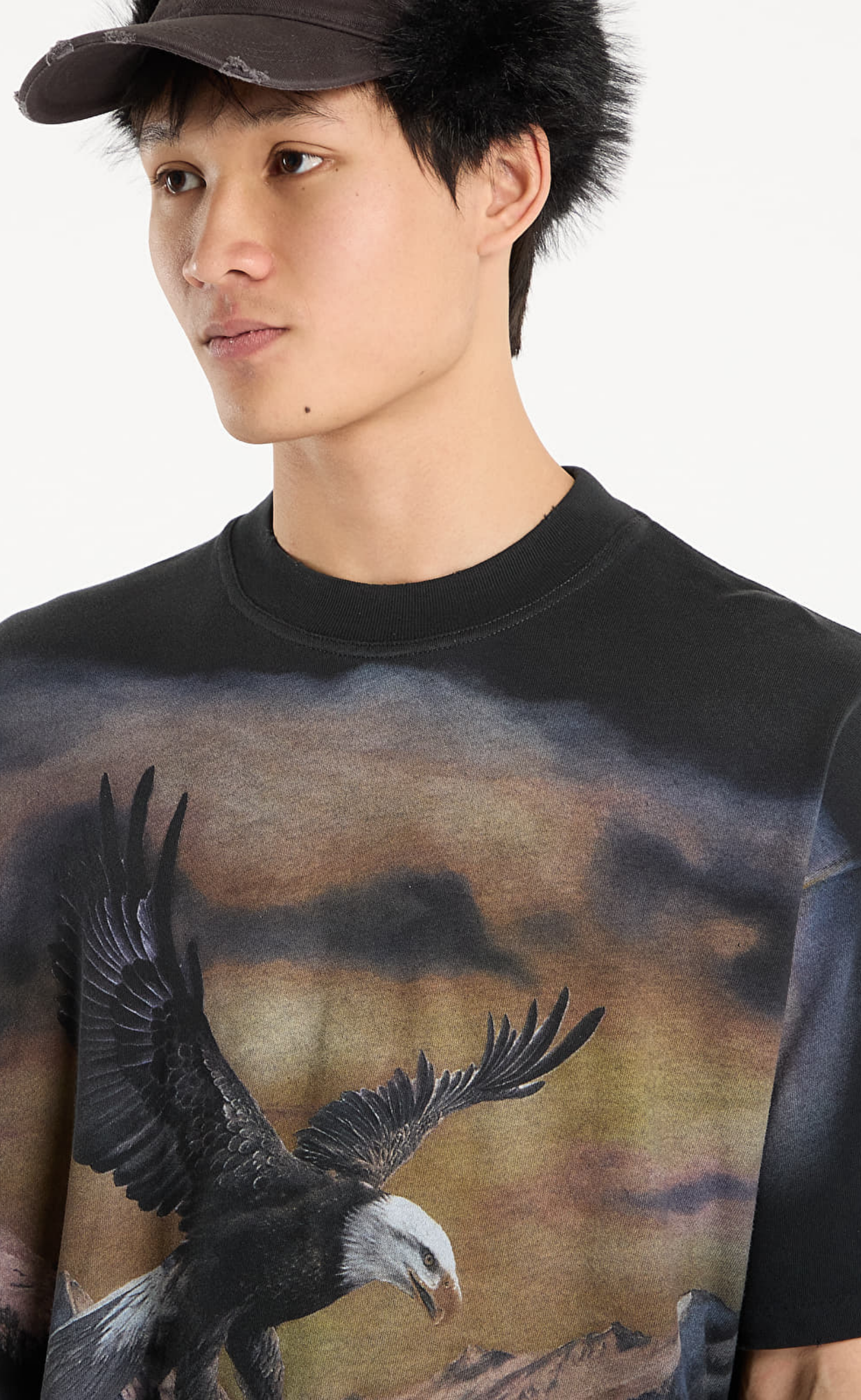 CHROME FLIGHT STAINED BLACK T-SHIRT