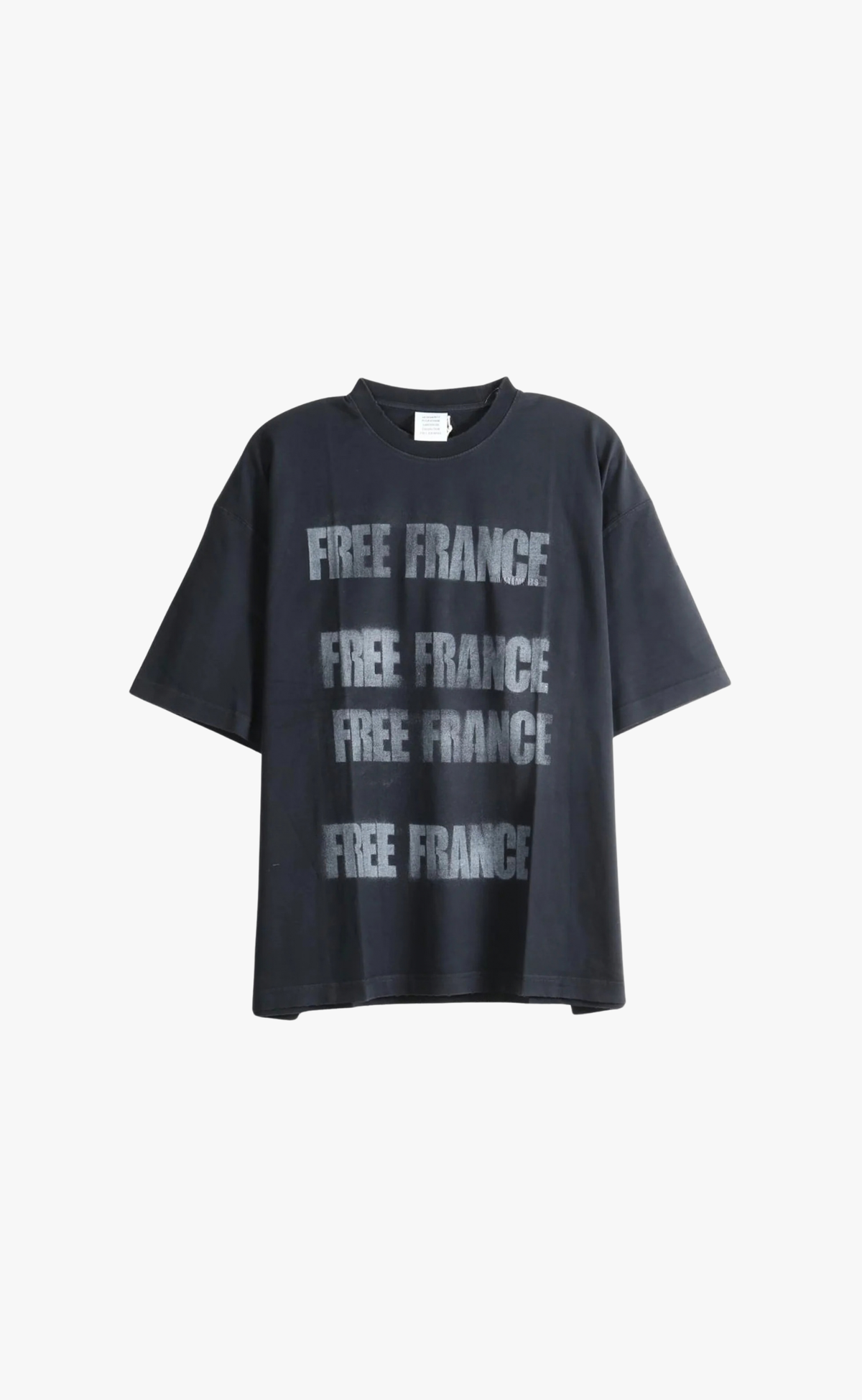 FREE FRANCE BOXY BLACK T-SHIRT