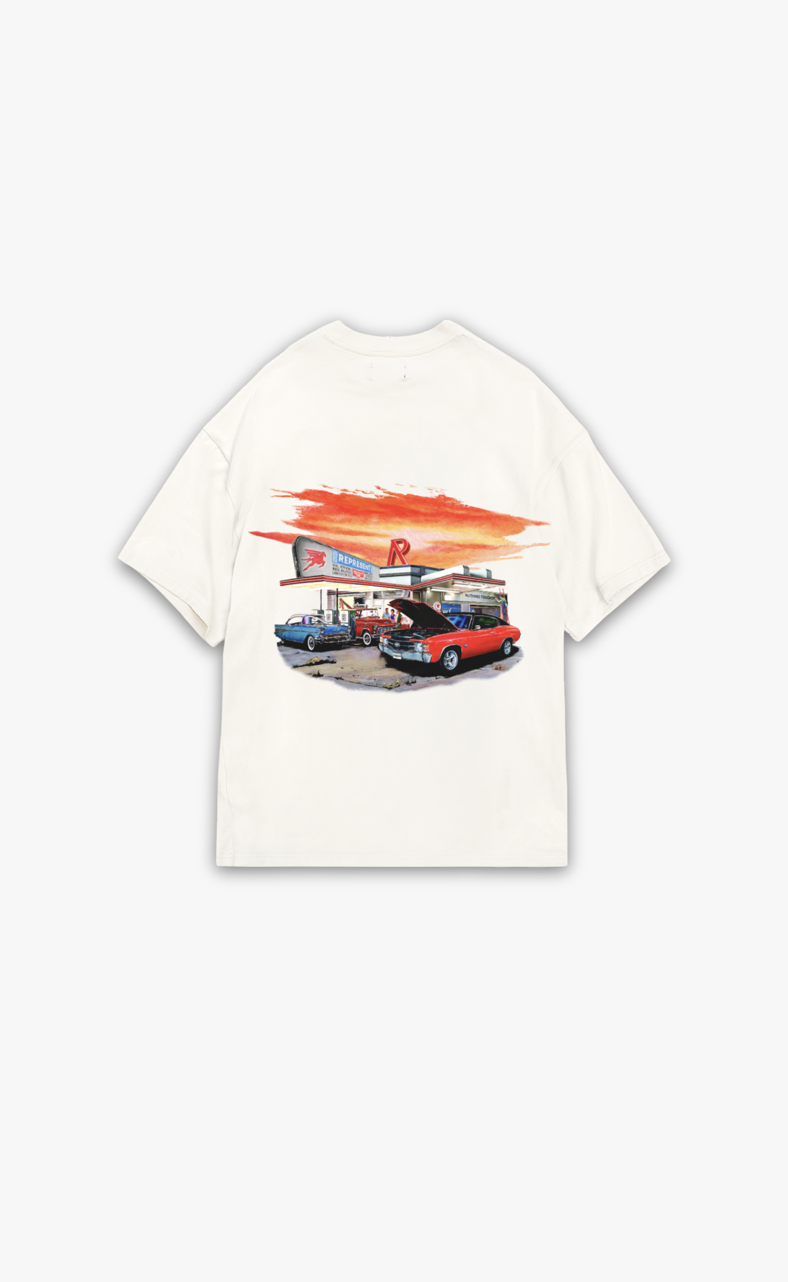24 HOUR SERVICE FLAT WHITE T-SHIRT
