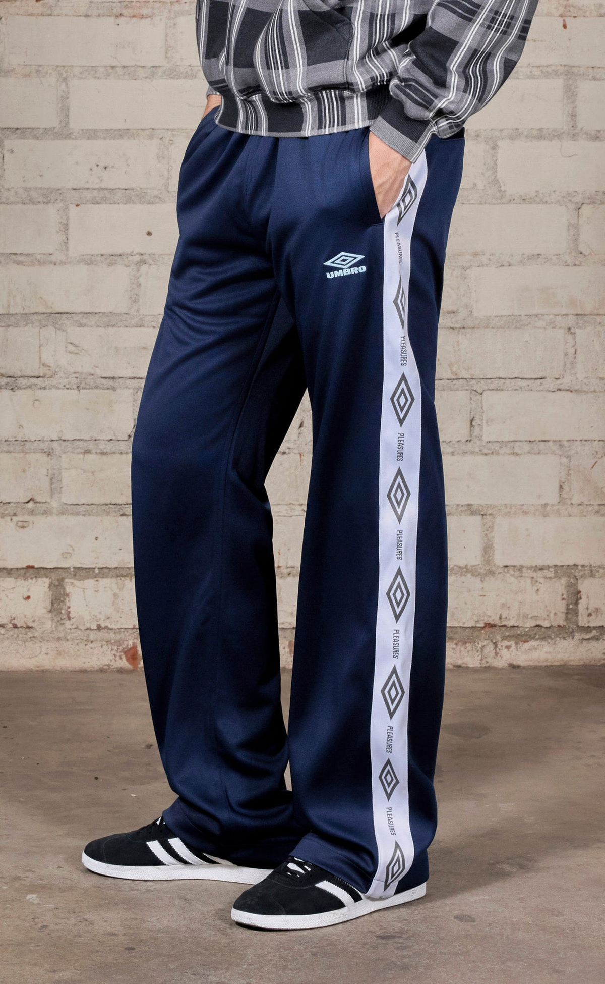 BOOTCUT TRACK PANTS NAVY PANTS