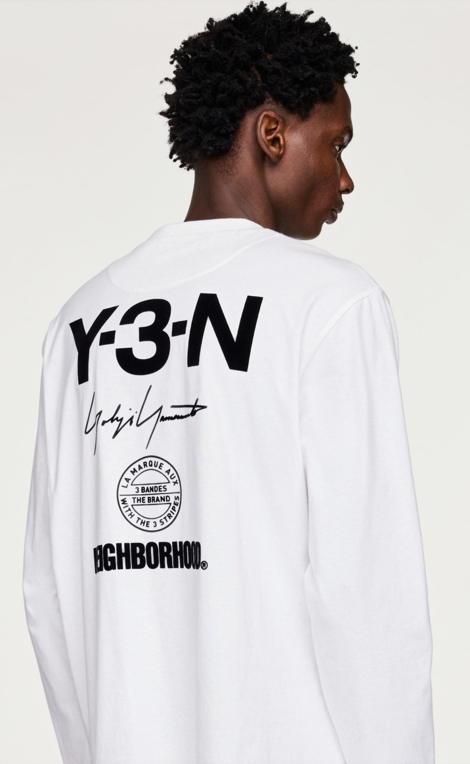 Y-3 NBHD LOGO WHITE LONGSLEEVE