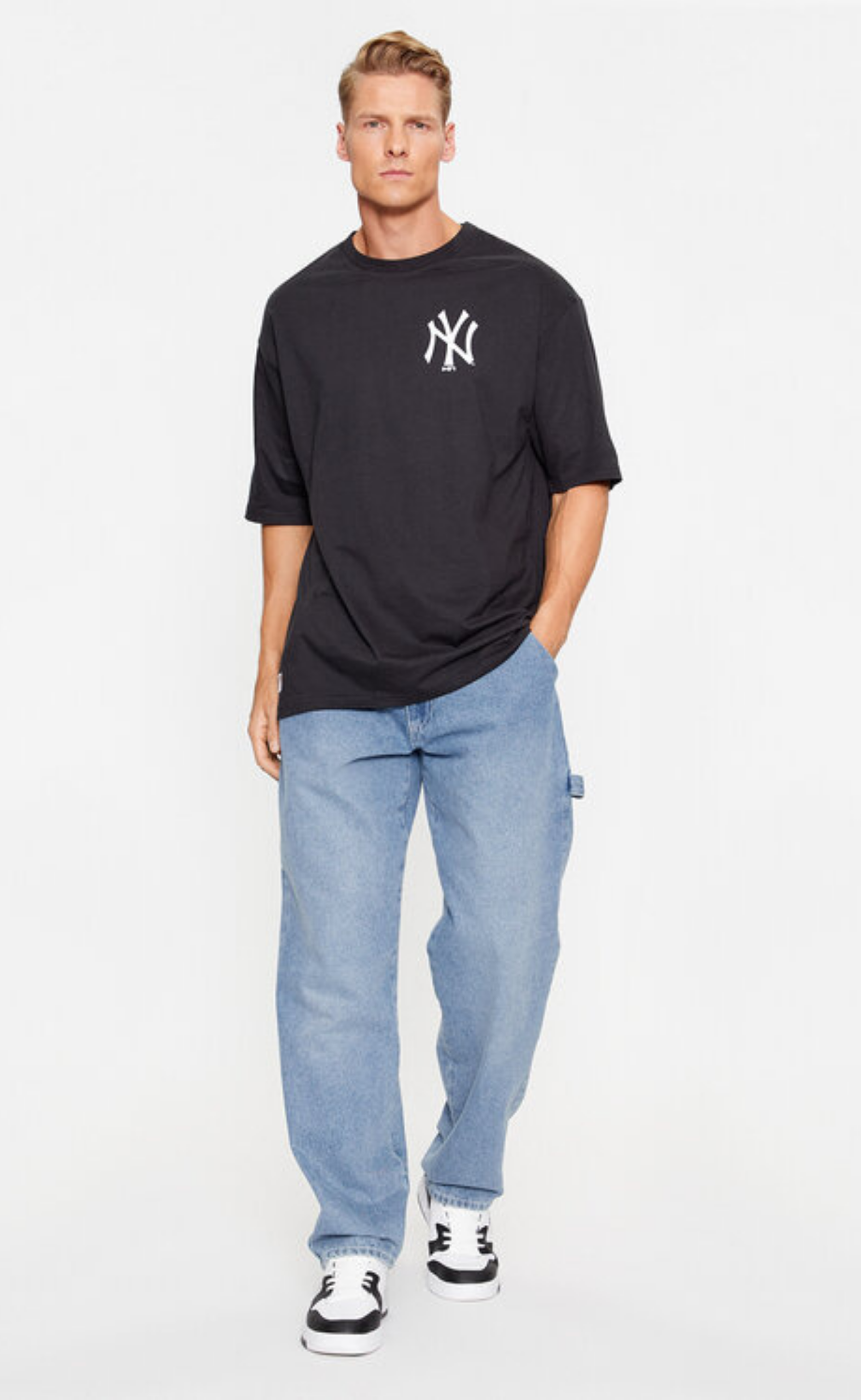 NEW YORK YANKEES MLB ESSENTIALS LC OS BLACK T-SHIRT