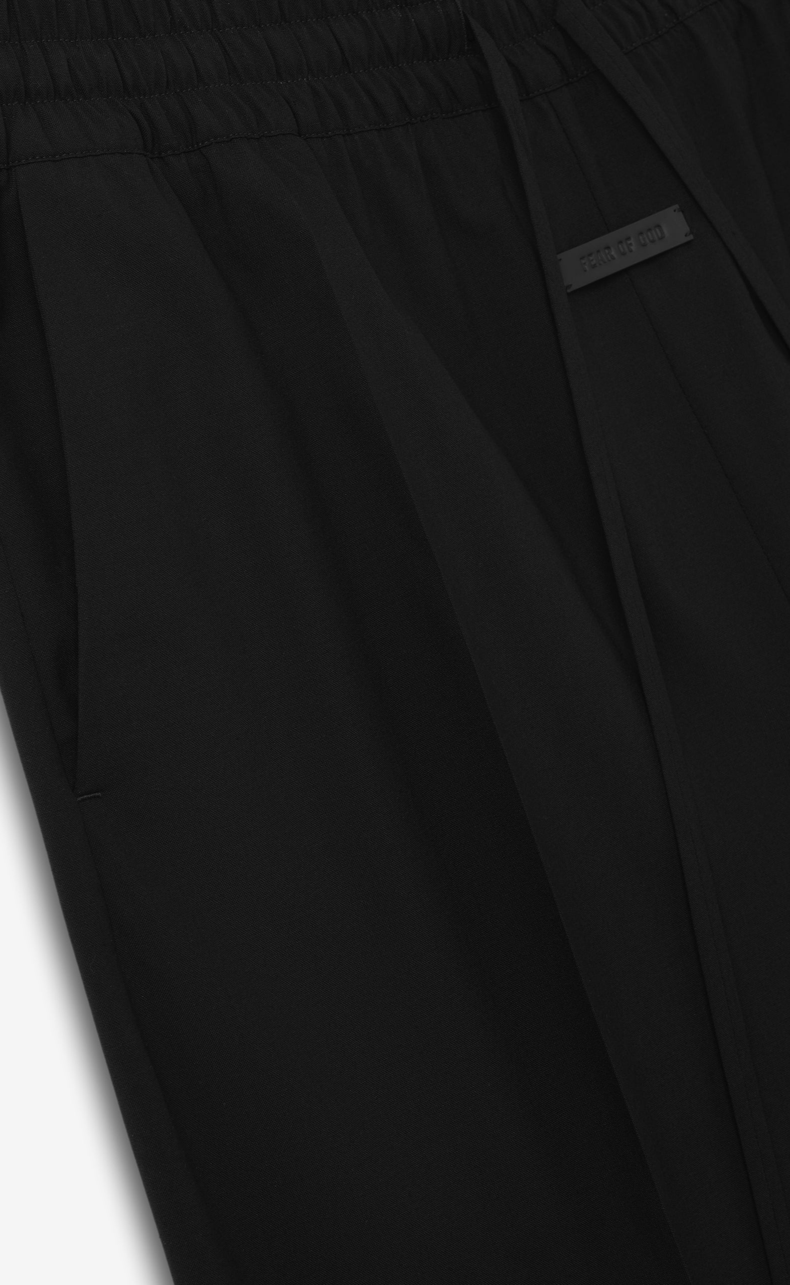 OXFORD WIDE LEG DRAWSTRING BLACK PANTS
